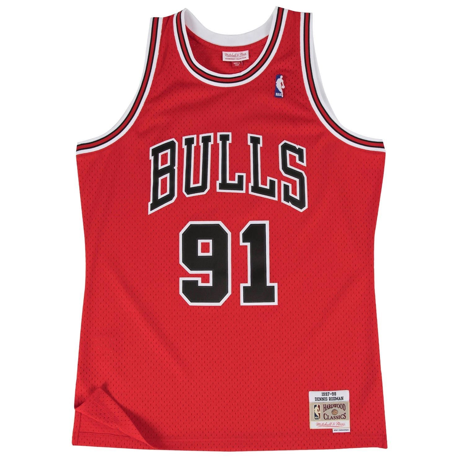 Dennis Rodman #91 Chicago Bulls 1997-98 Mitchell & Ness Swingman NBA Trikot Rot