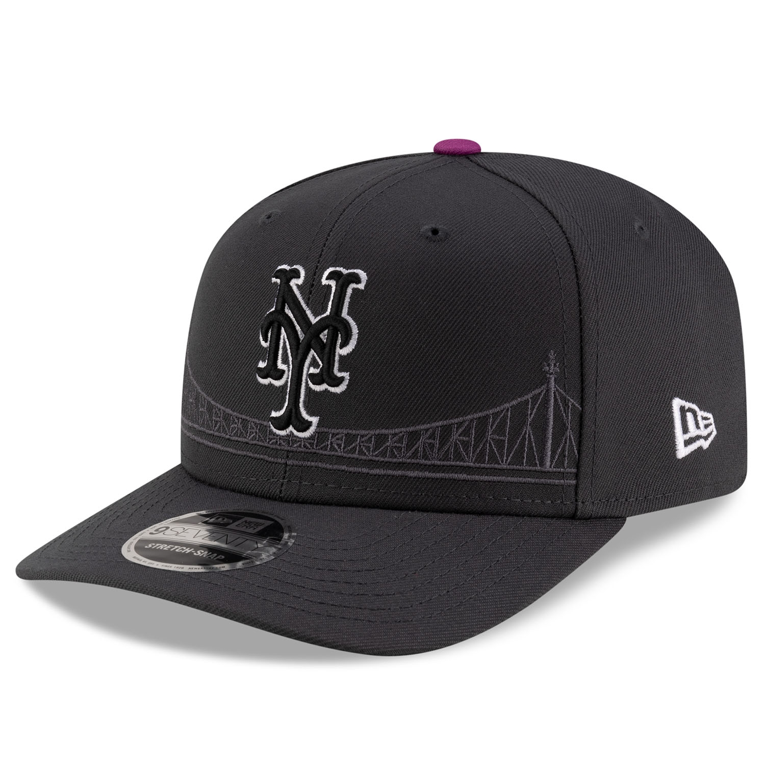 New York Mets Official MLB City Connect Stretch-Snap 9SEVENTY Snapback Cap Grau
