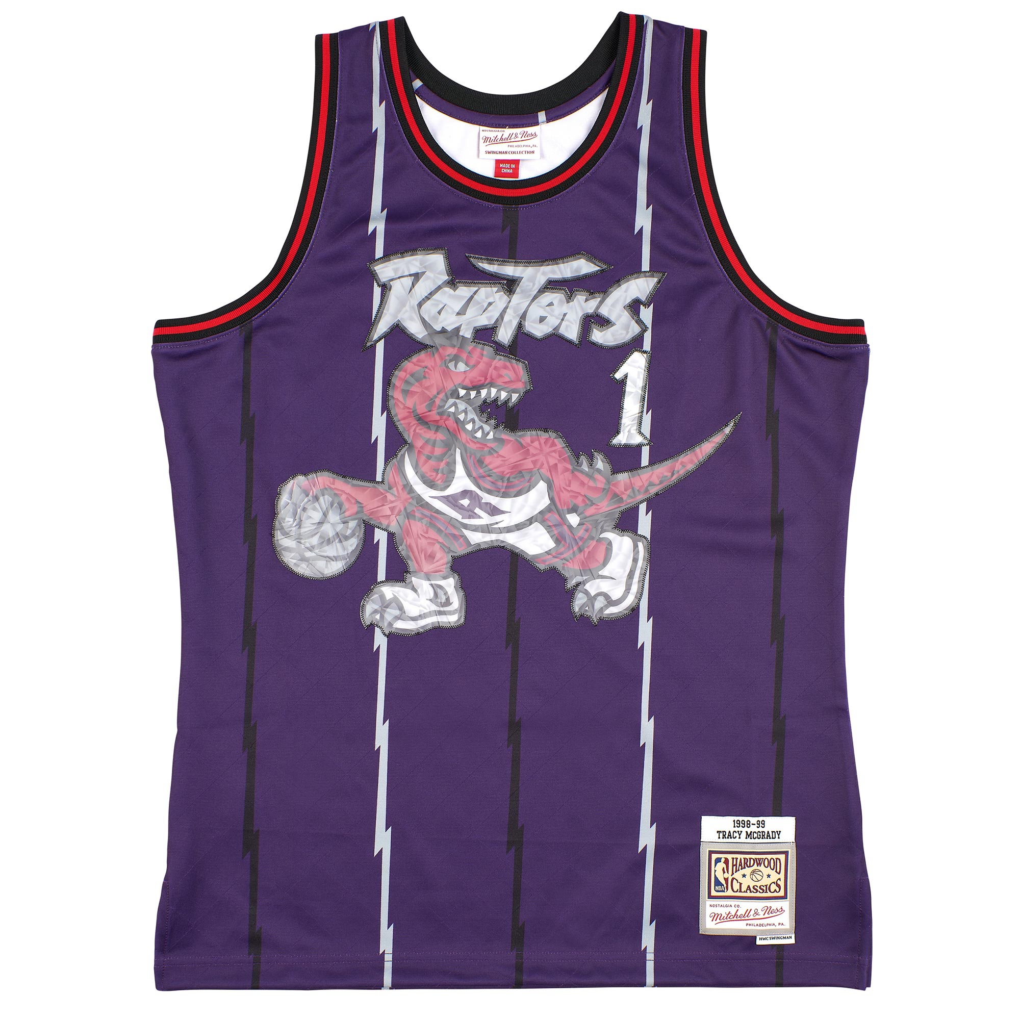 Tracy McGrady #1 Toronto Raptors 75th Anniversary Mitchell & Ness Swingman NBA Trikot Lila