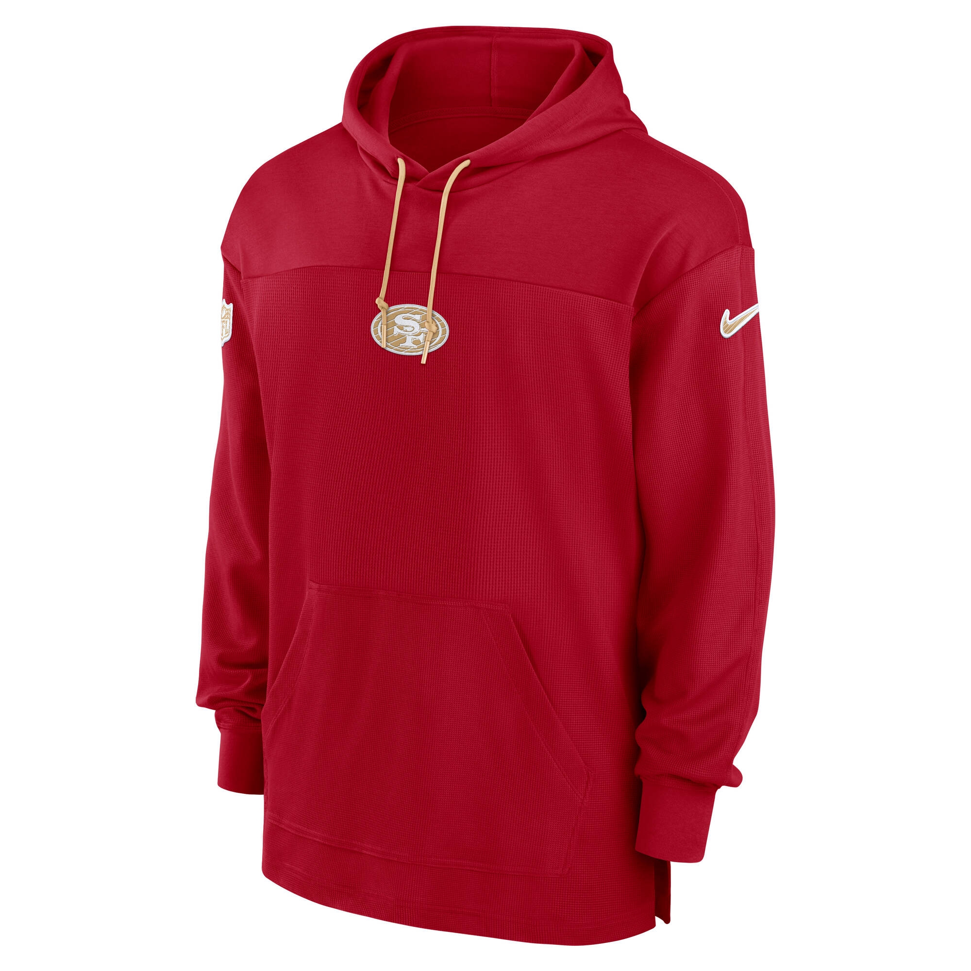 San Francisco 49ers 2024 NFL On-Field Sideline Nike Jersey Hoodie Rot