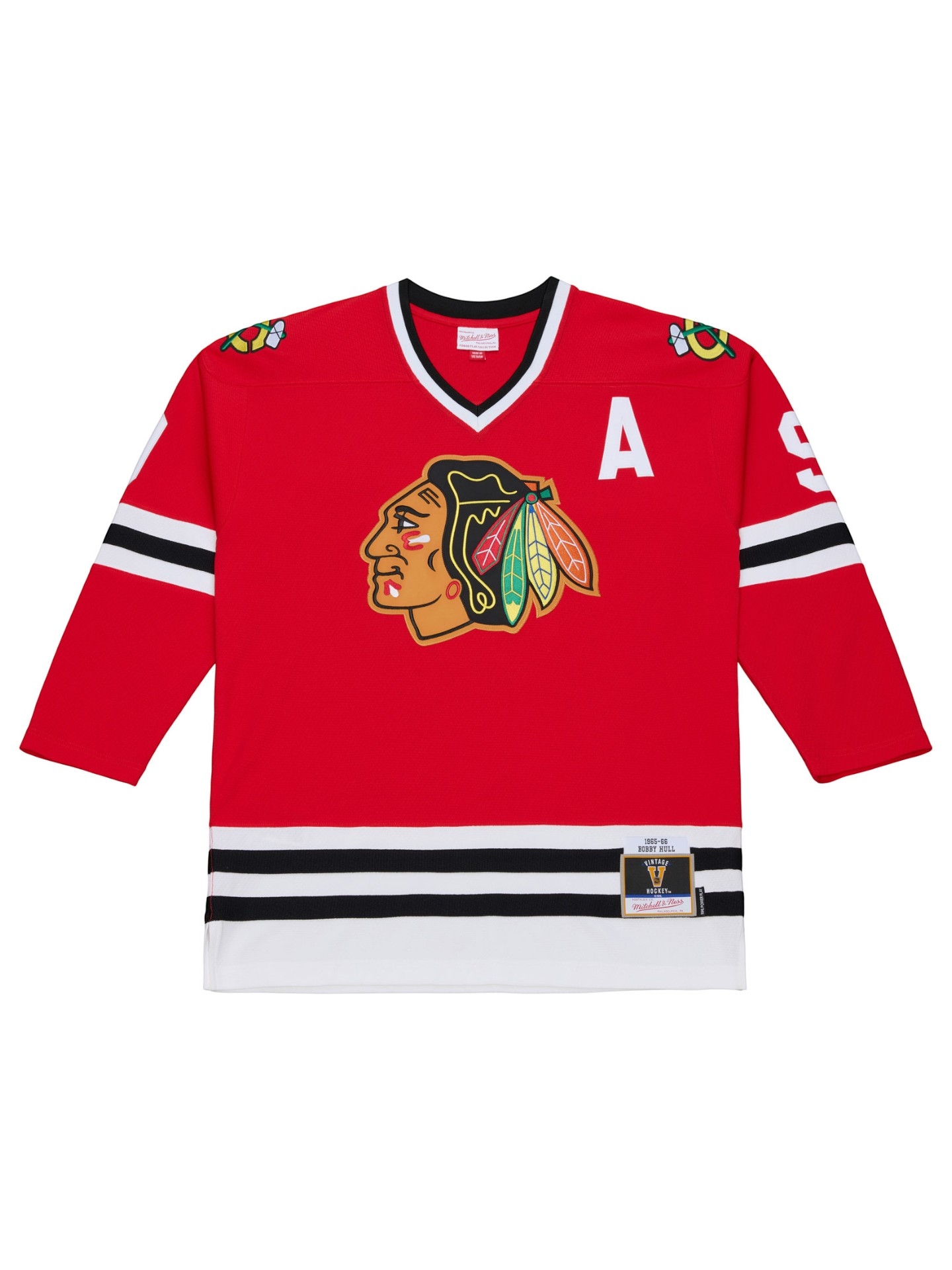 Bobby Hull #9 Chicago Blackhawks 1965-66 Premium Power Play NHL Trikot Rot