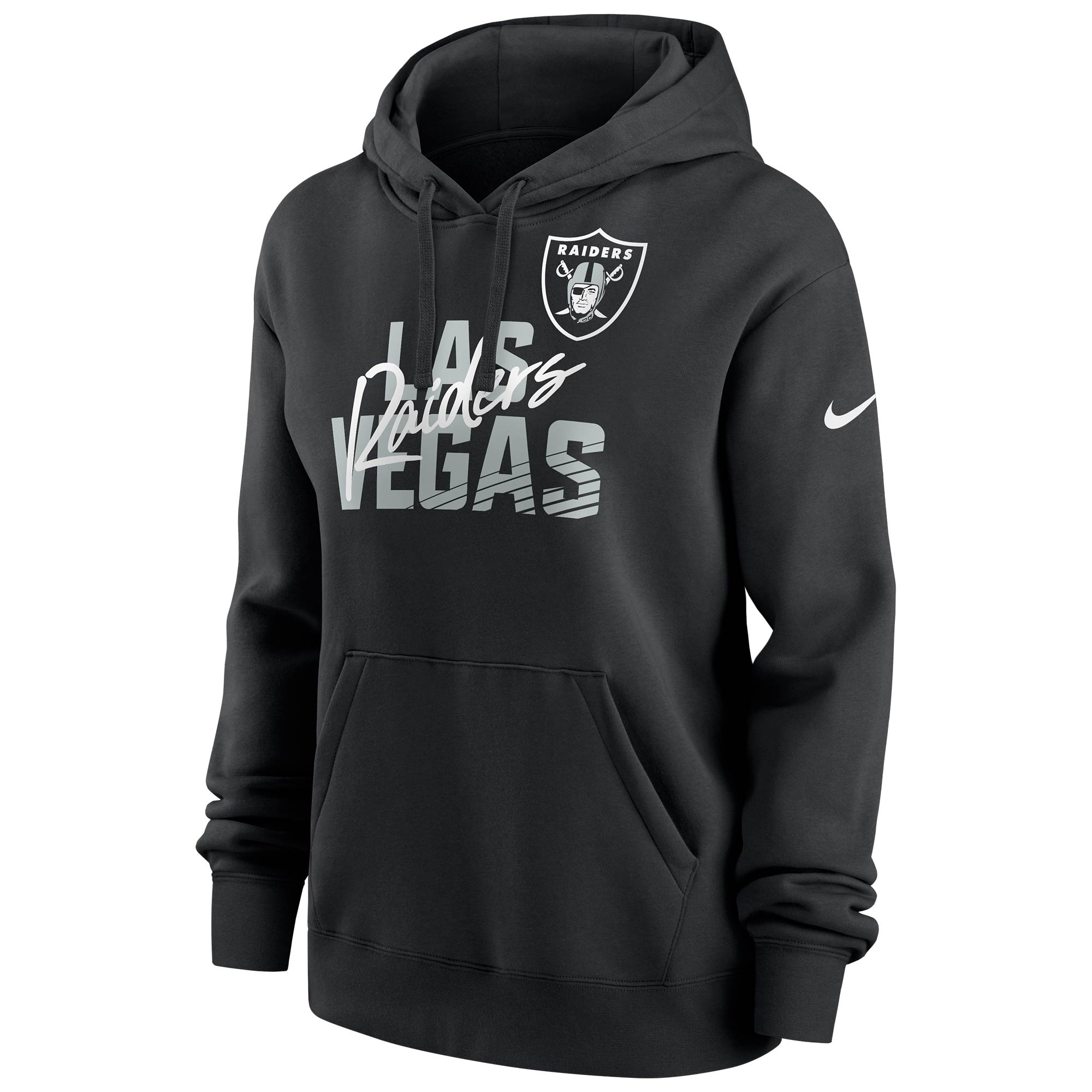 Las Vegas Raiders Wordmark Nike Club NFL Hoodie Schwarz (DAMEN)