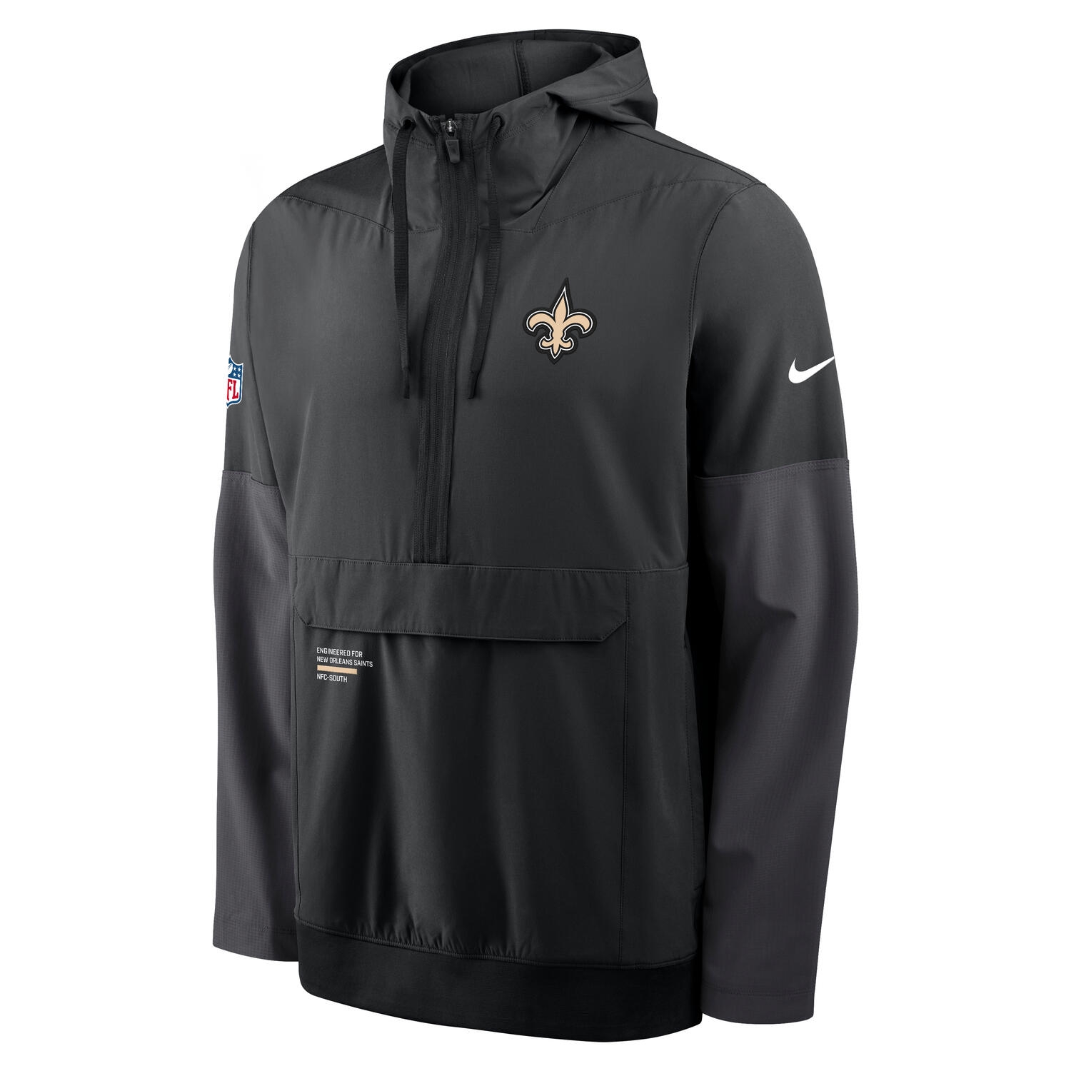 Nike New Orleans Saints Sideline Half-Zip Anorak NFL Jacke Black