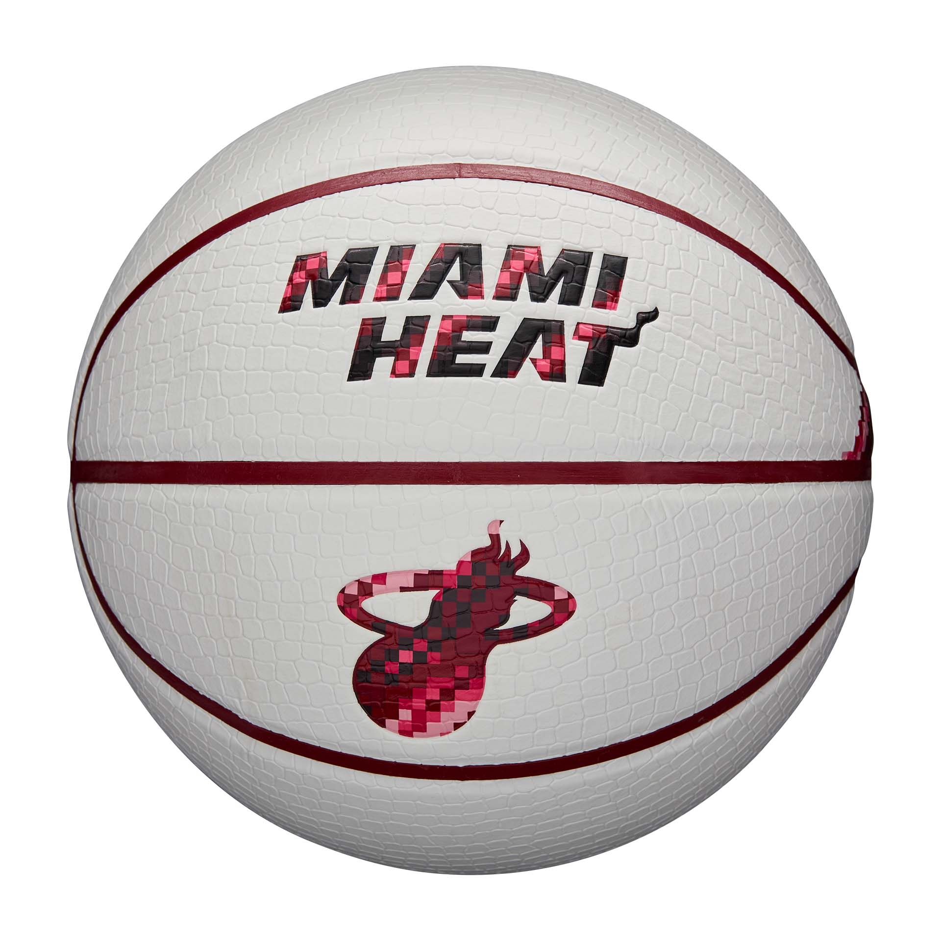 Miami Heat Pixel NBA Basketball Weiß (Size 7)