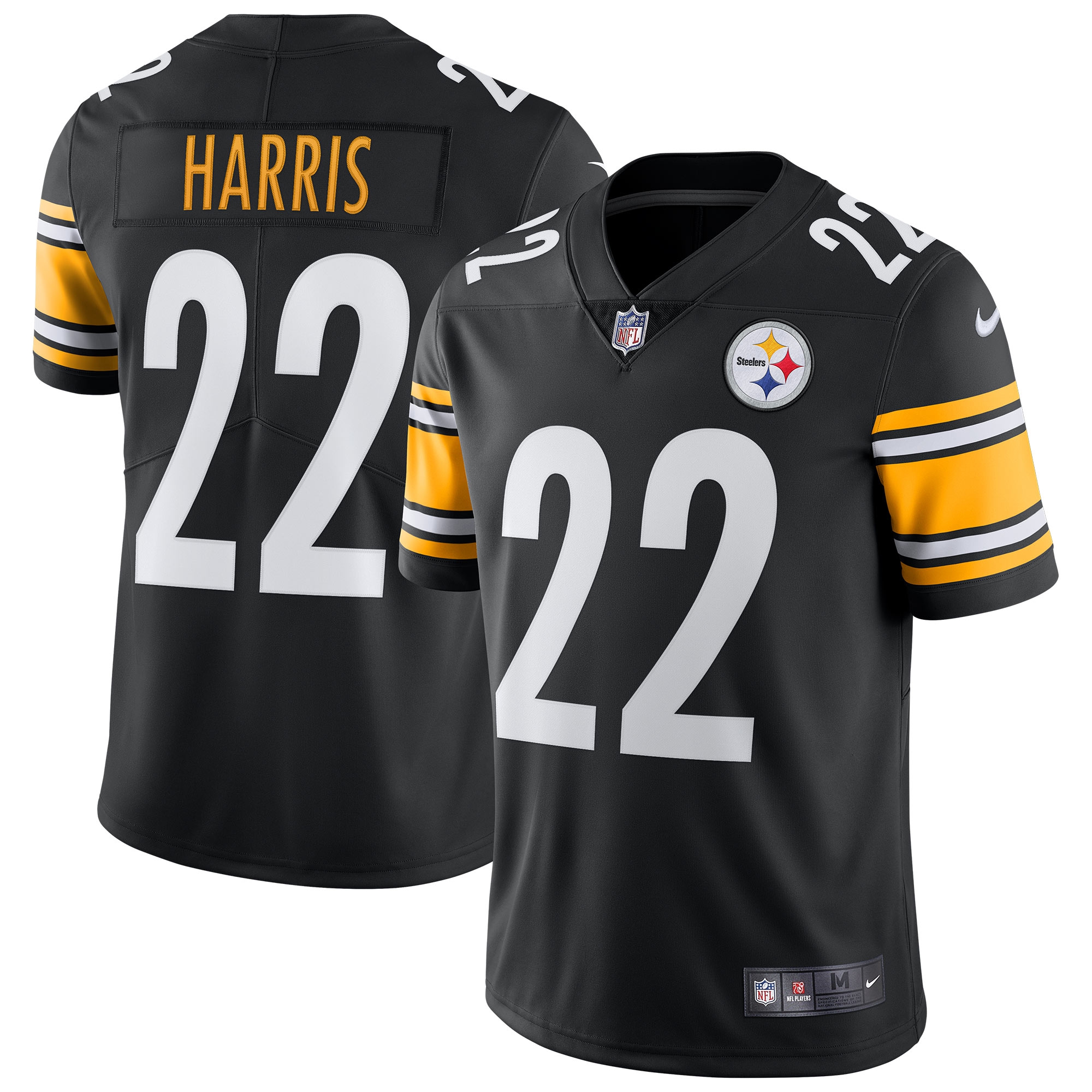 Najee Harris #22 Pittsburgh Steelers Nike Vapor Limited NFL Trikot Schwarz