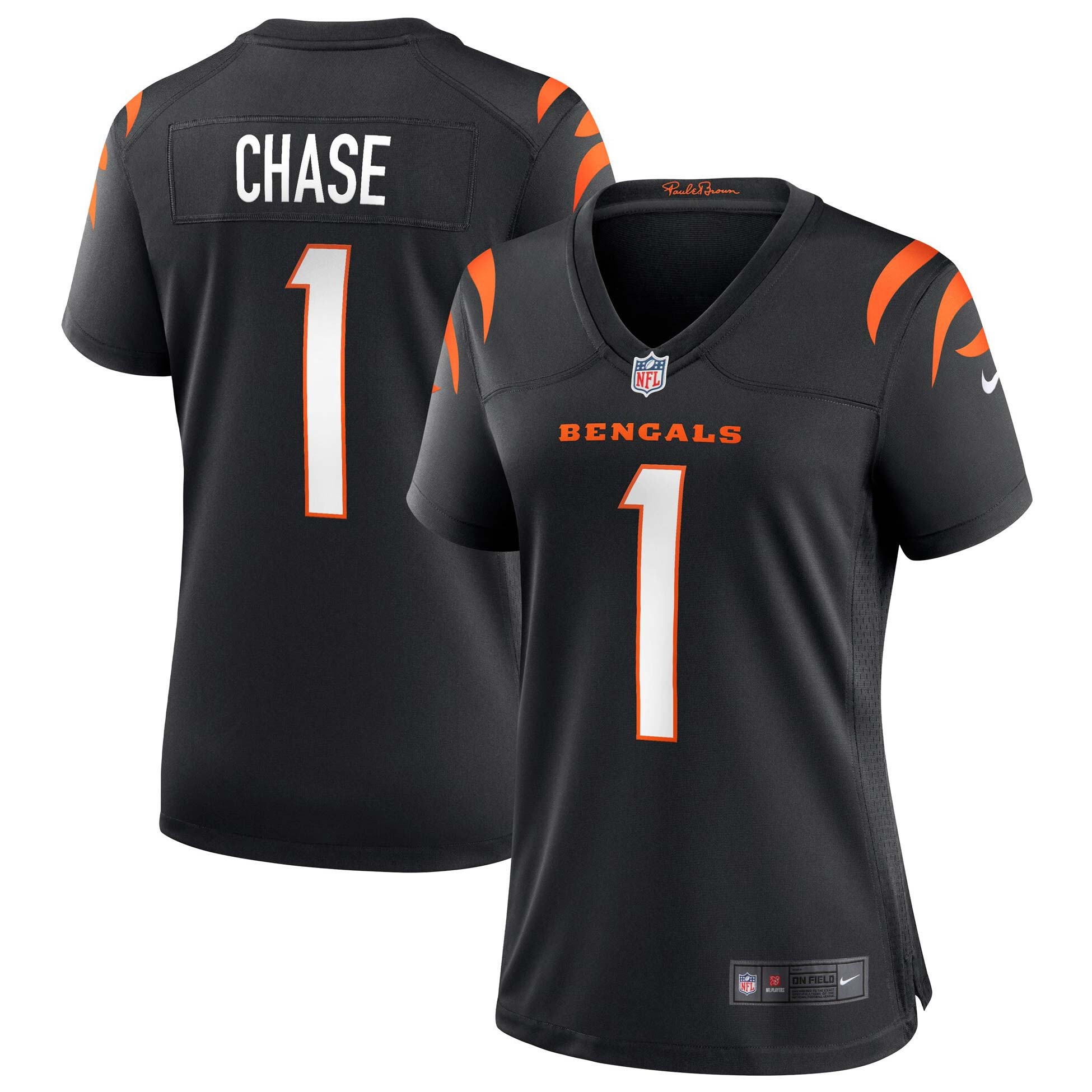 Ja'Marr Chase #1 Cincinnati Bengals Nike Game NFL Trikot Schwarz (DAMEN)