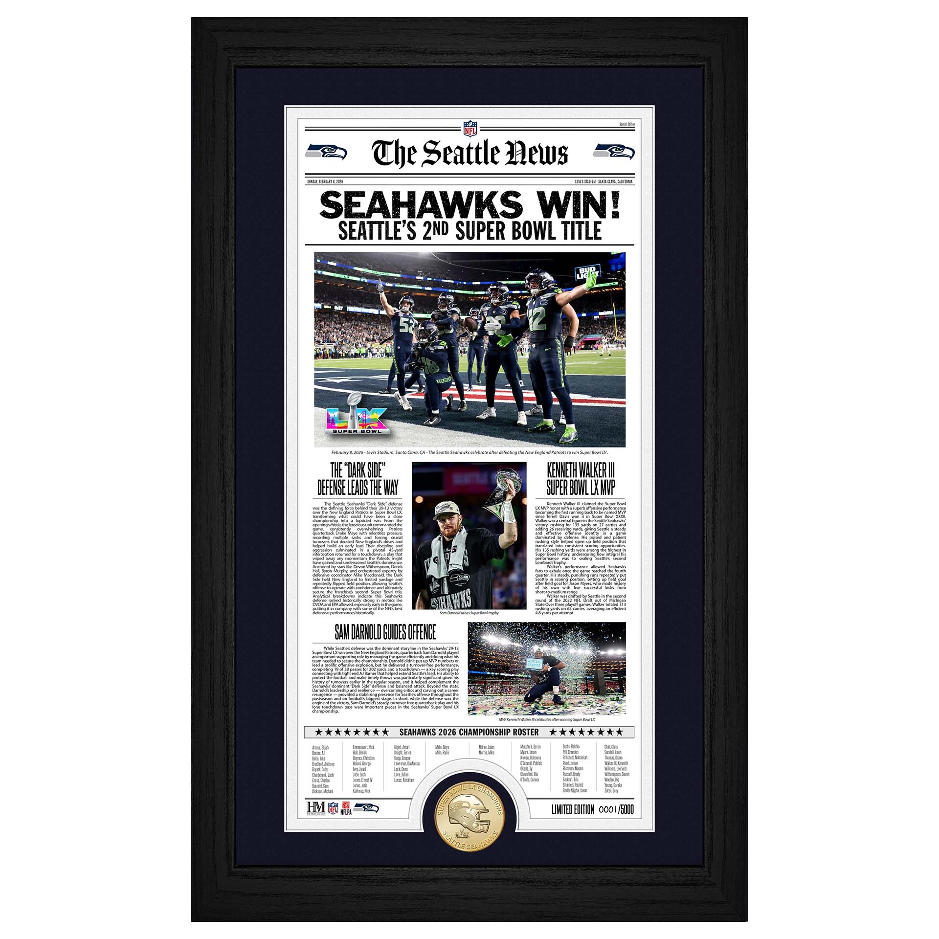 Seattle Seahawks Super Bowl LX Champions Newspaper NFL Bild