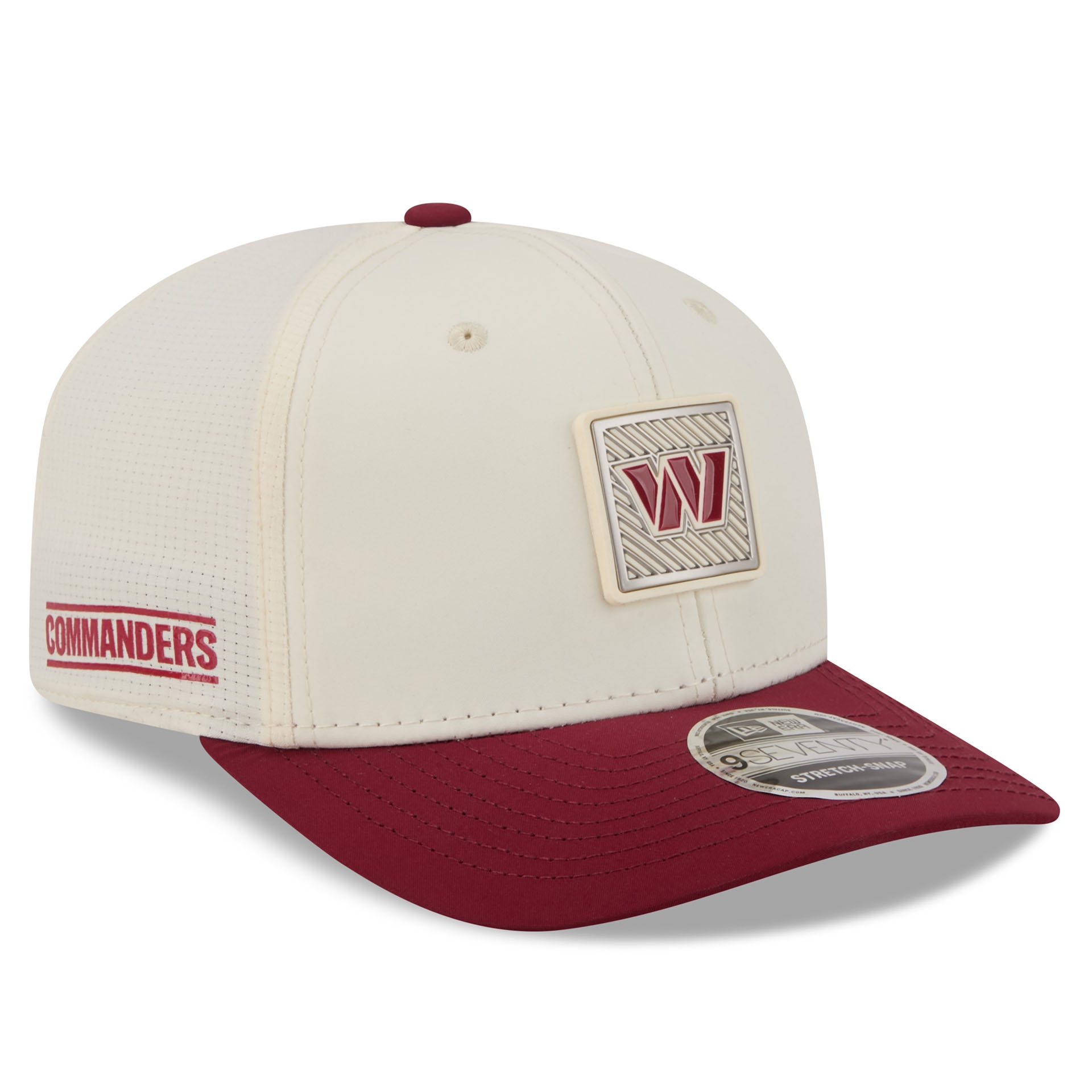 Washington Commanders 2026 NFL Training Camp 9SEVENTY Stretch-Snap Cap Cream/Burgundy