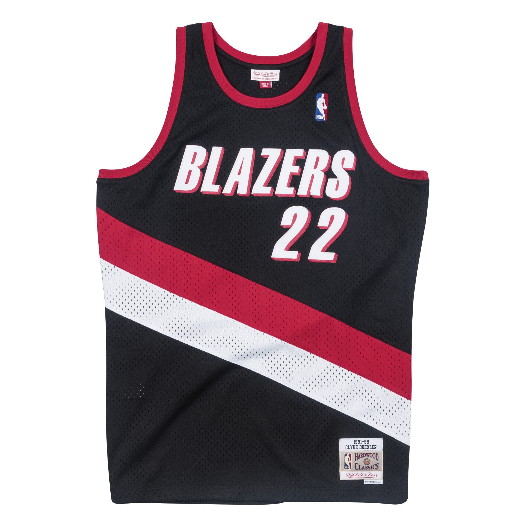 Clyde Drexler #22 Portland Trail Blazers 1991-92 Mitchell & Ness Swingman NBA Trikot Schwarz