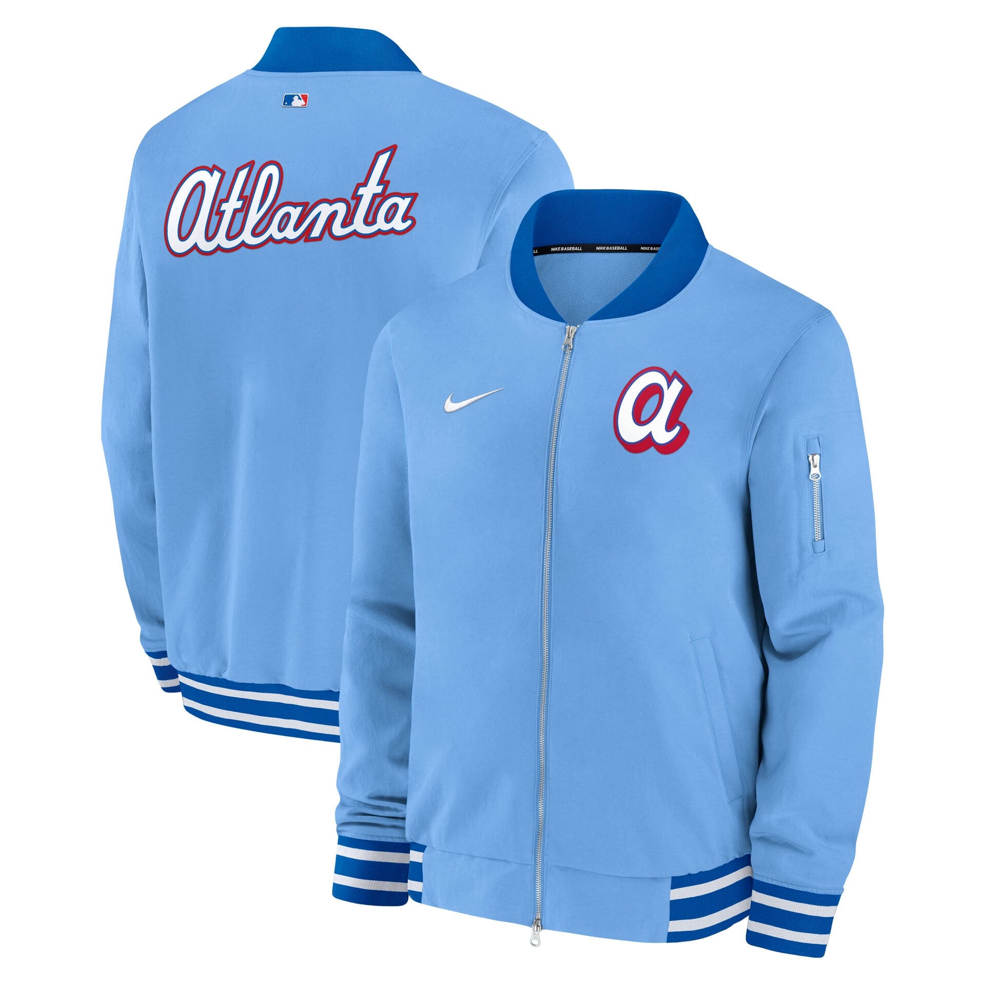 Atlanta Braves City Connect 2026 MLB Authentic Dugout Bomber Jacke Blau