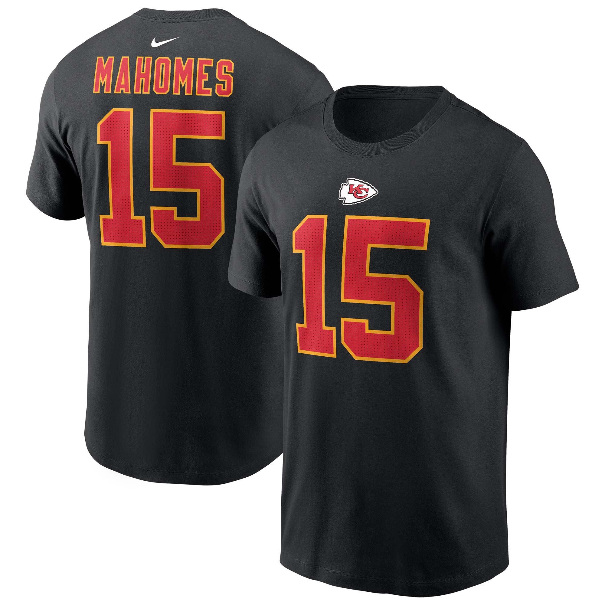 Patrick Mahomes #15 Kansas City Chiefs Nike Player NFL T-Shirt Black