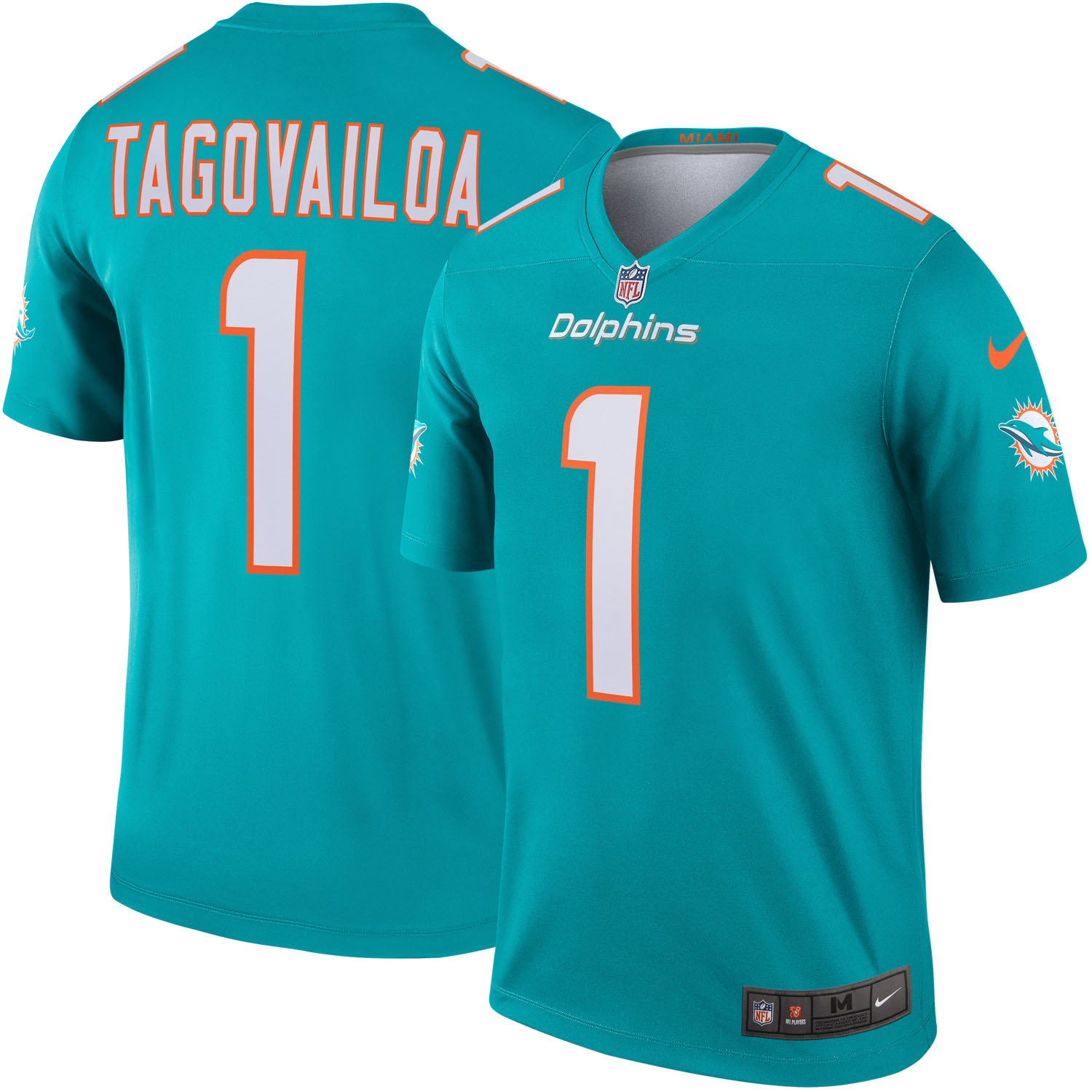 Tua Tagovailoa #1 Miami Dolphins Nike Legend NFL Trikot Aqua