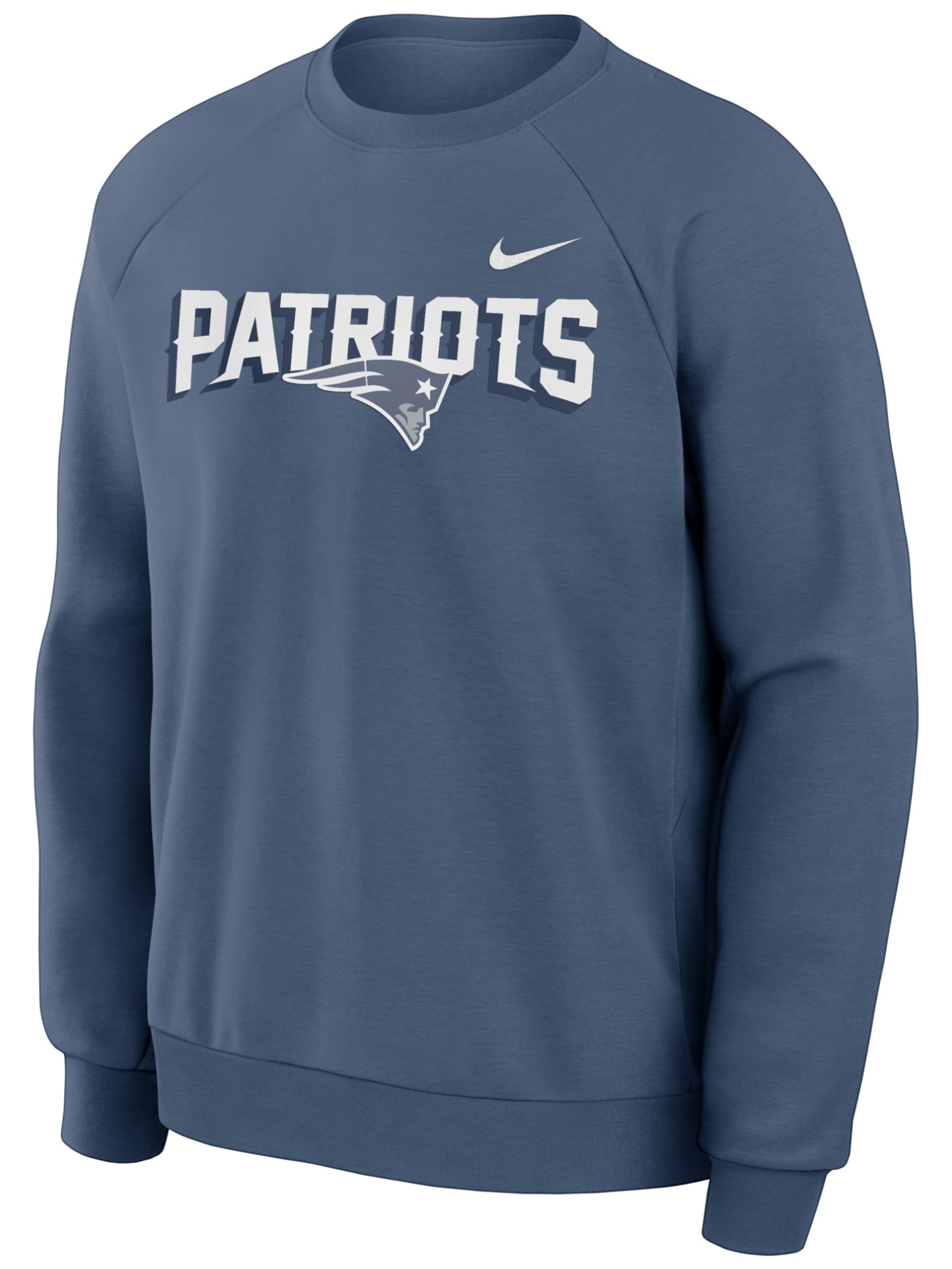 New England Patriots 2026 NFL Rivalries Dri-FIT Crewneck Pullover Blau