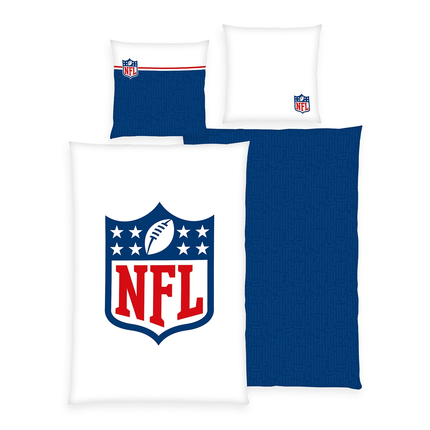 NFL Shield Wende-Bettwäsche Weiß/Blau
