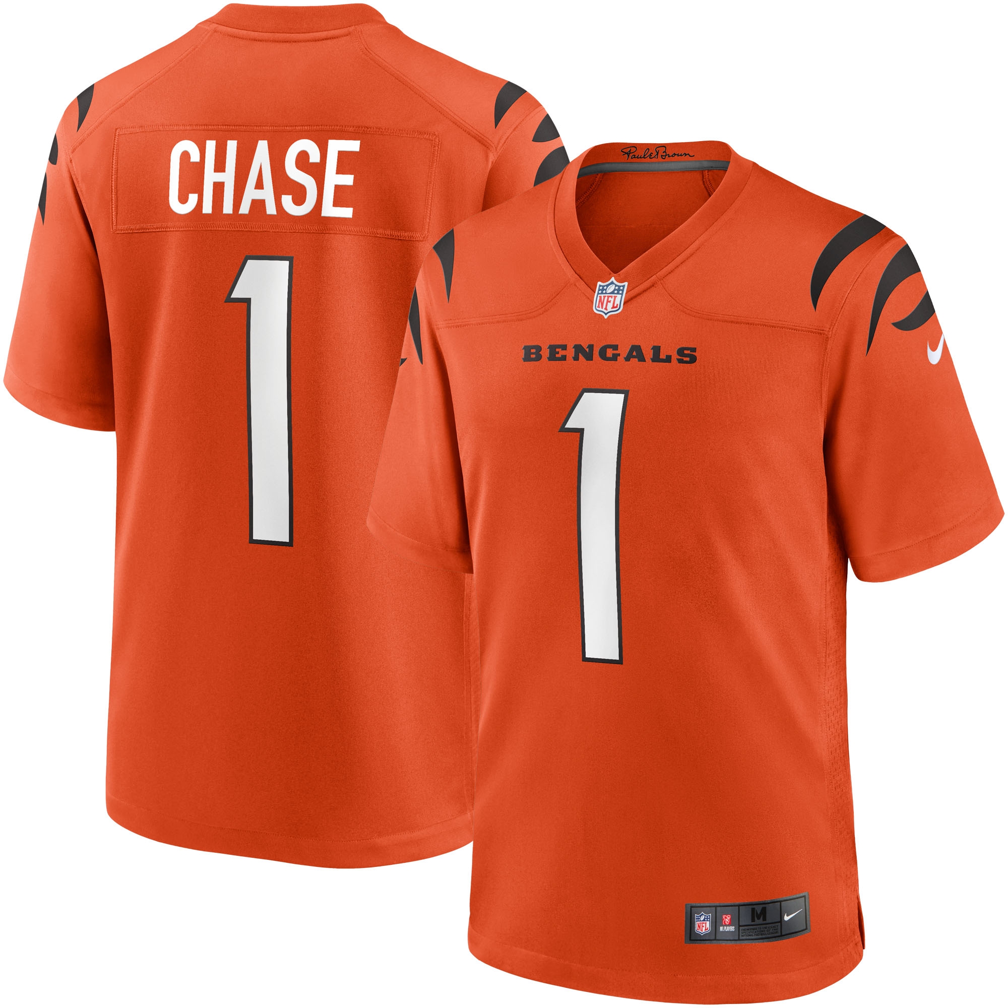 Ja'Marr Chase #1 Cincinnati Bengals Nike Game NFL Trikot Orange