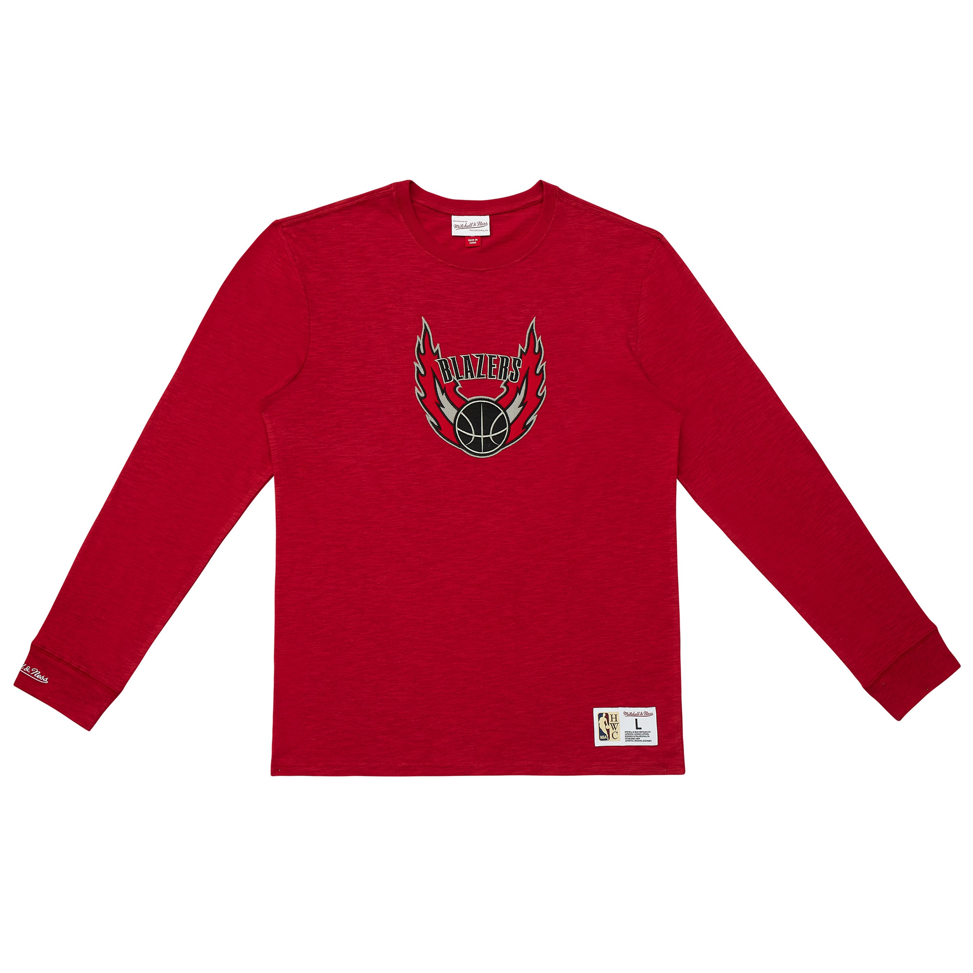 Portland Trail Blazers Mitchell & Ness Legendary Slub NBA Longsleeve Shirt Rot