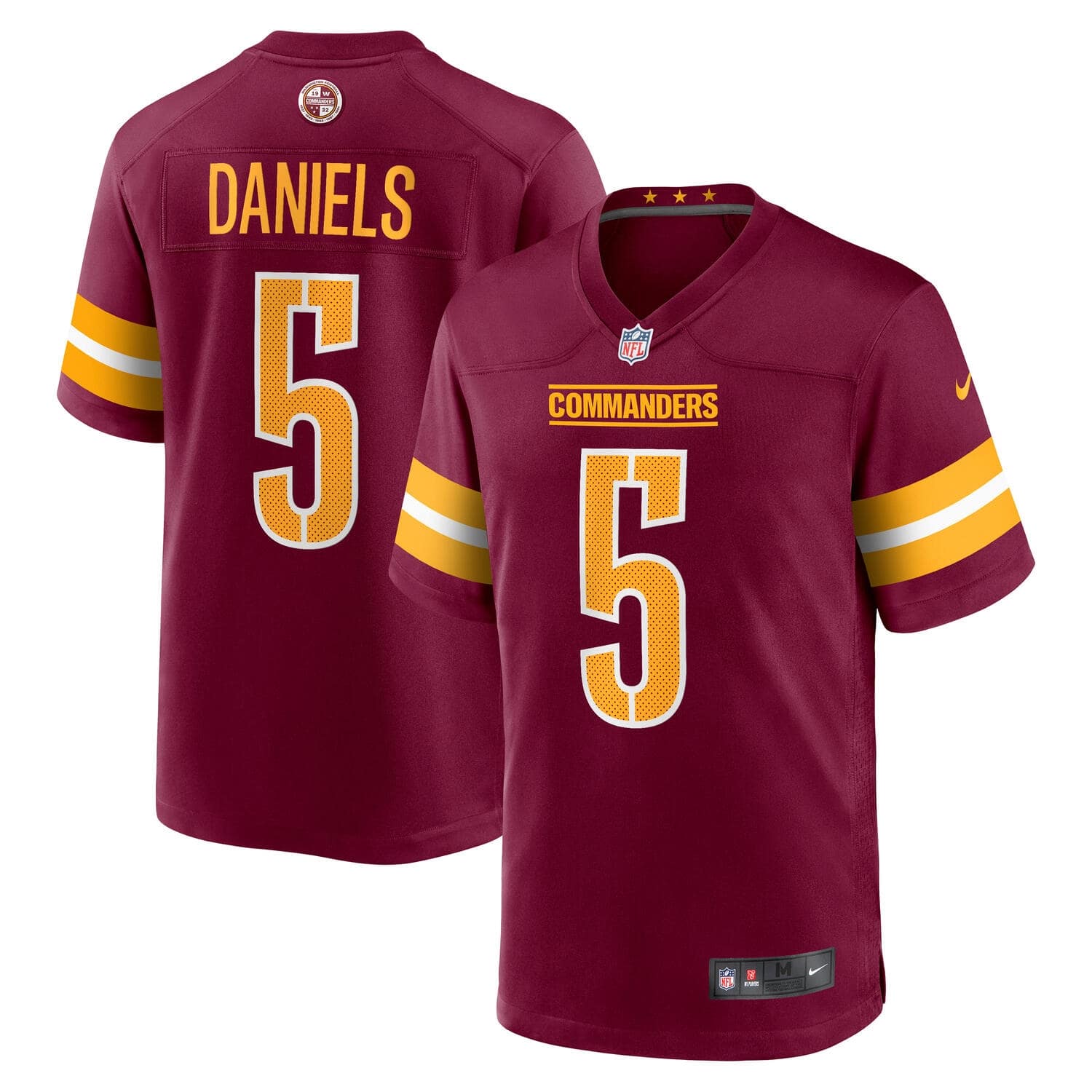 Jayden Daniels #5 Washington Commanders Nike Game NFL Trikot Burgunder