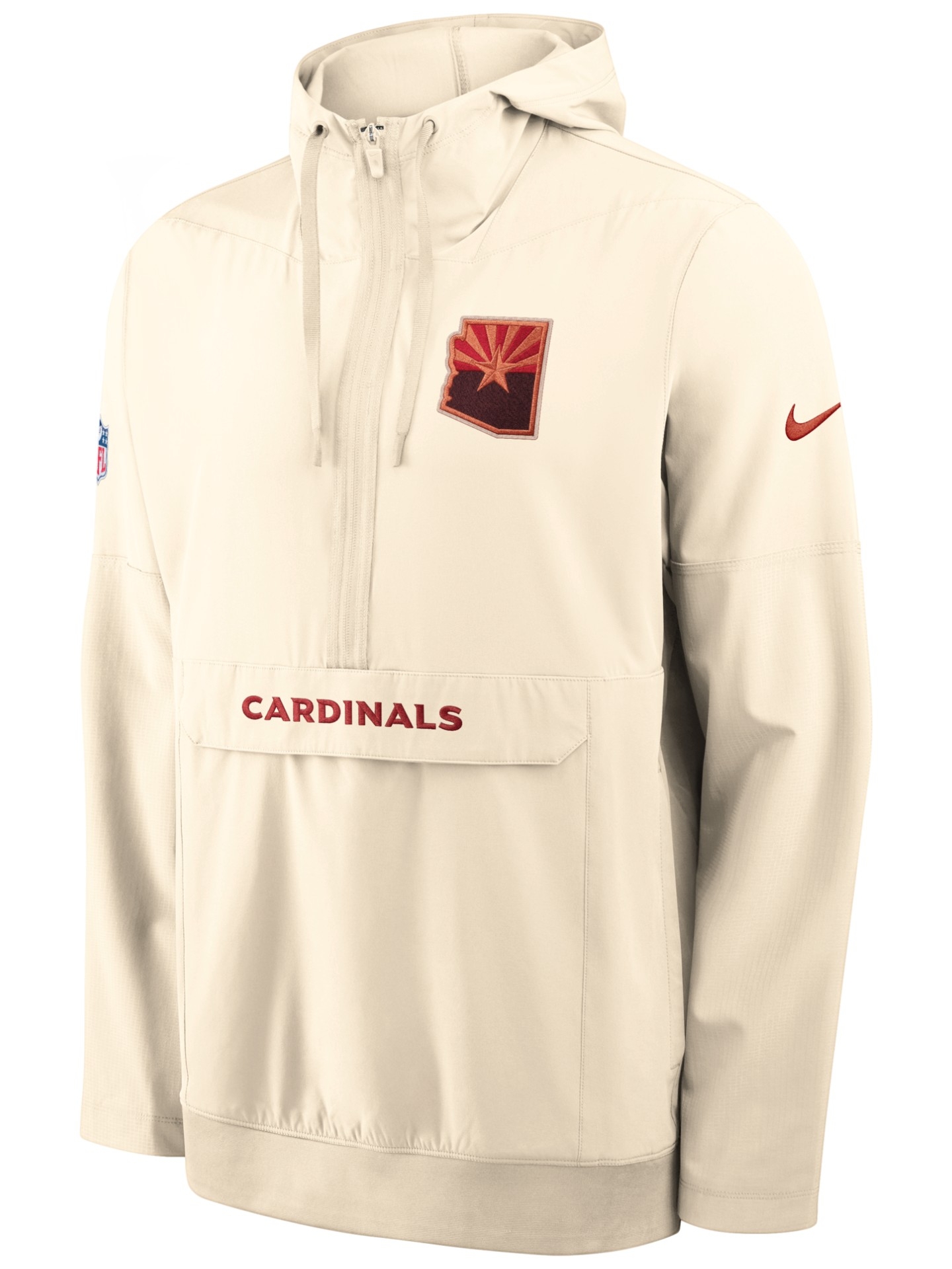 Arizona Cardinals 2026 NFL Rivalries Sideline Half-Zip Anorak Jacke Natural