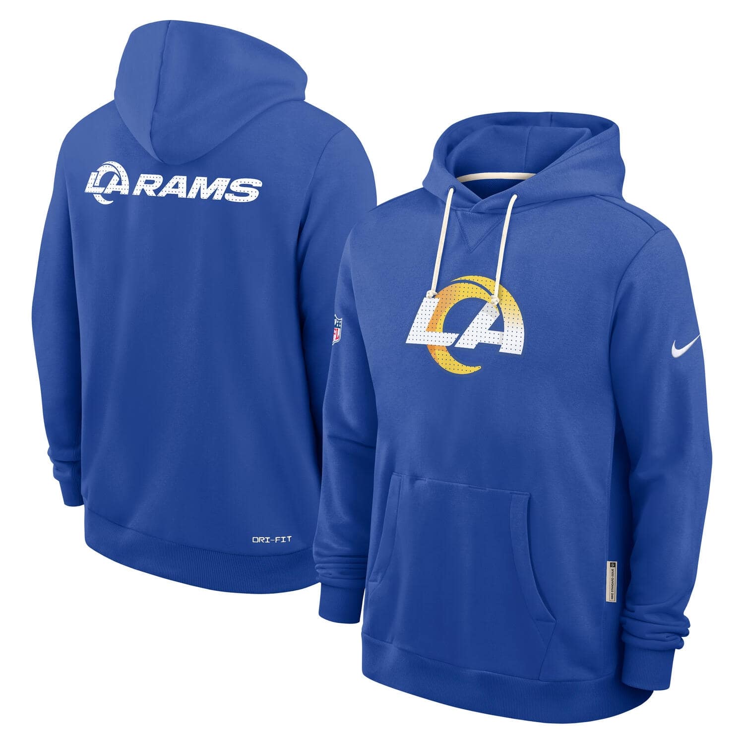 Los Angeles Rams 2025 NFL Sideline Standard Issue Hoodie Blau
