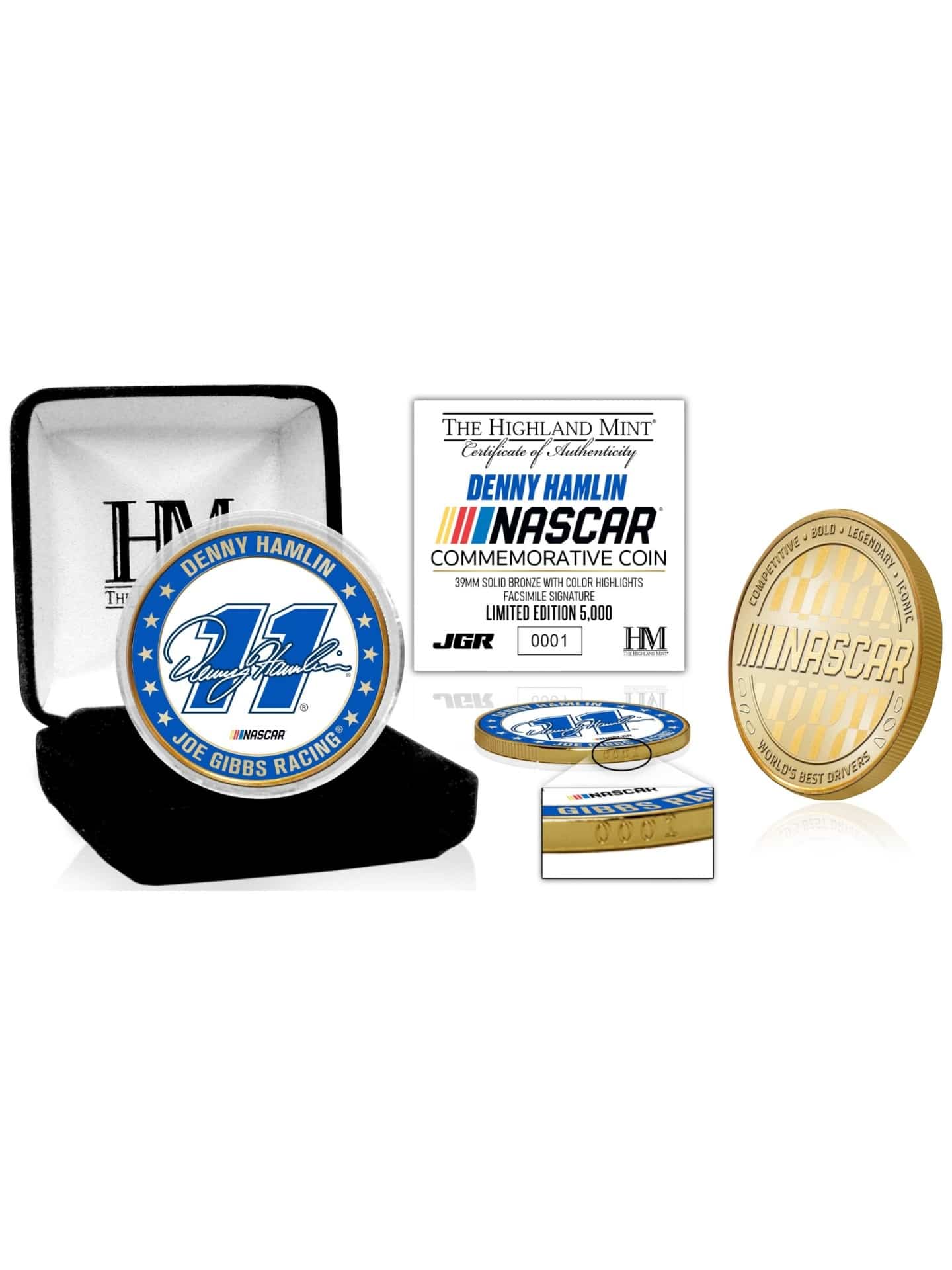 Denny Hamlin Joe Gibbs Racing Bronze-Gedenkmünze