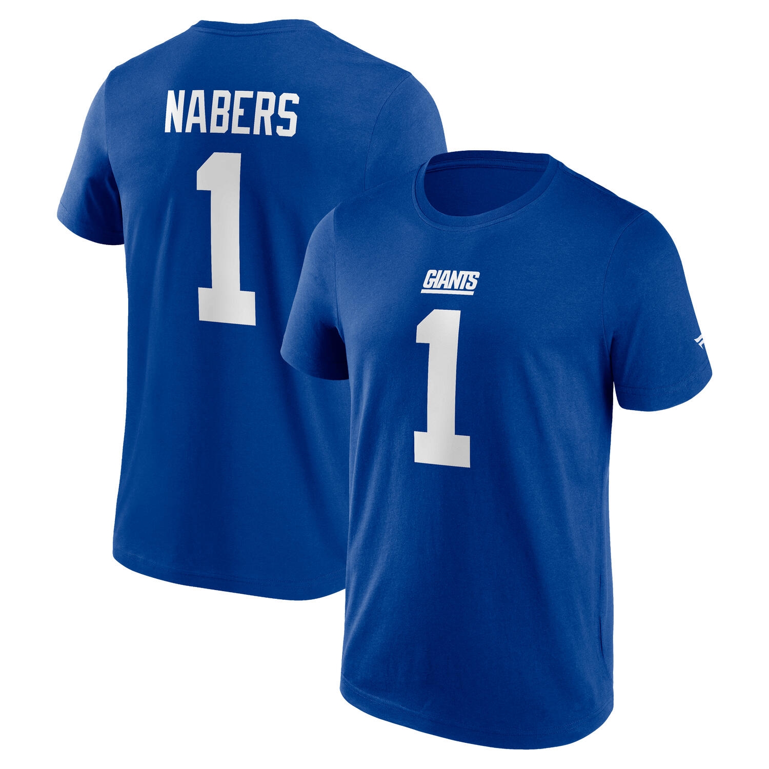 Malik Nabers #1 New York Giants Player NFL T-Shirt Blau