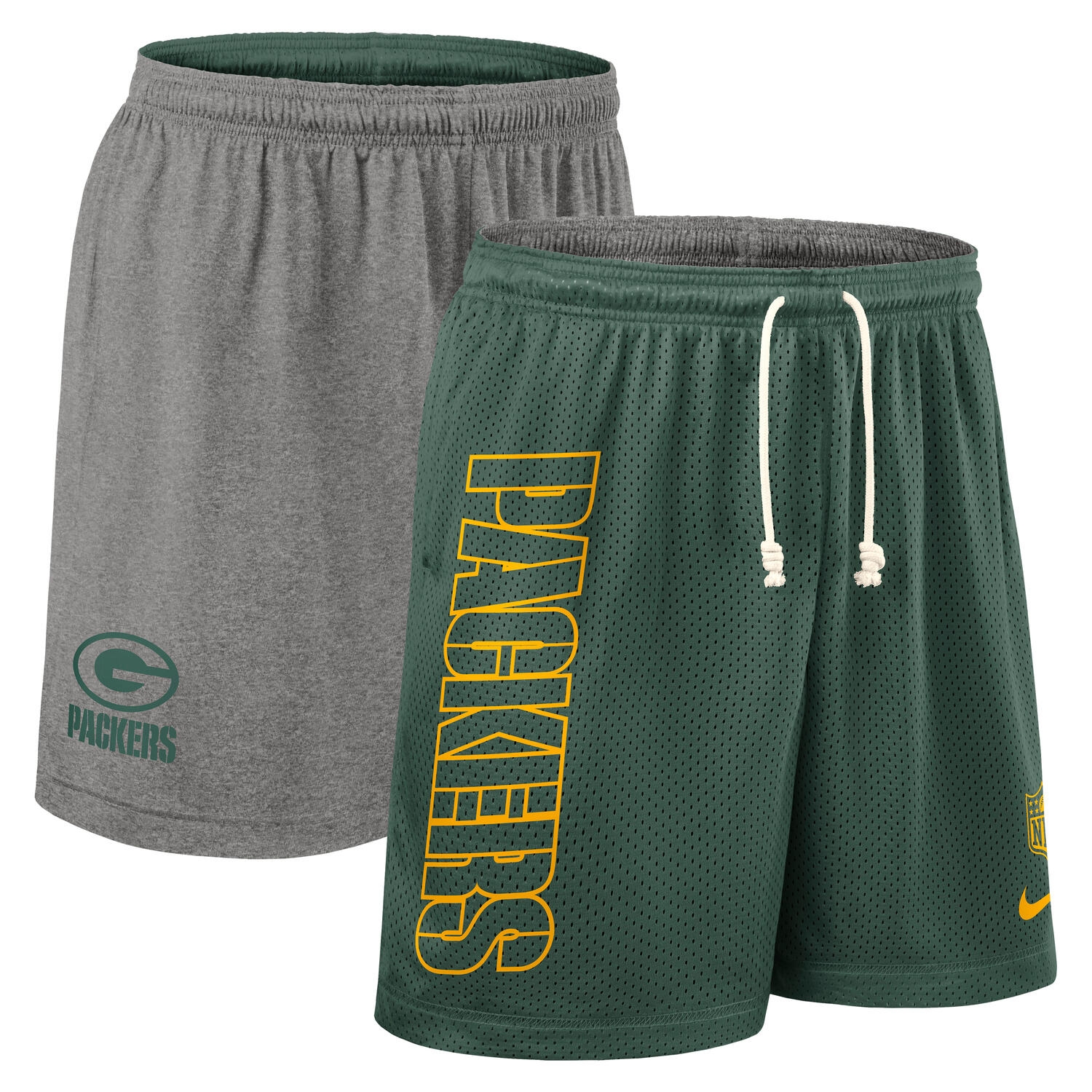 Green Bay Packers 2025 NFL Sideline Reversible Mesh Nike Dri-FIT Shorts Green