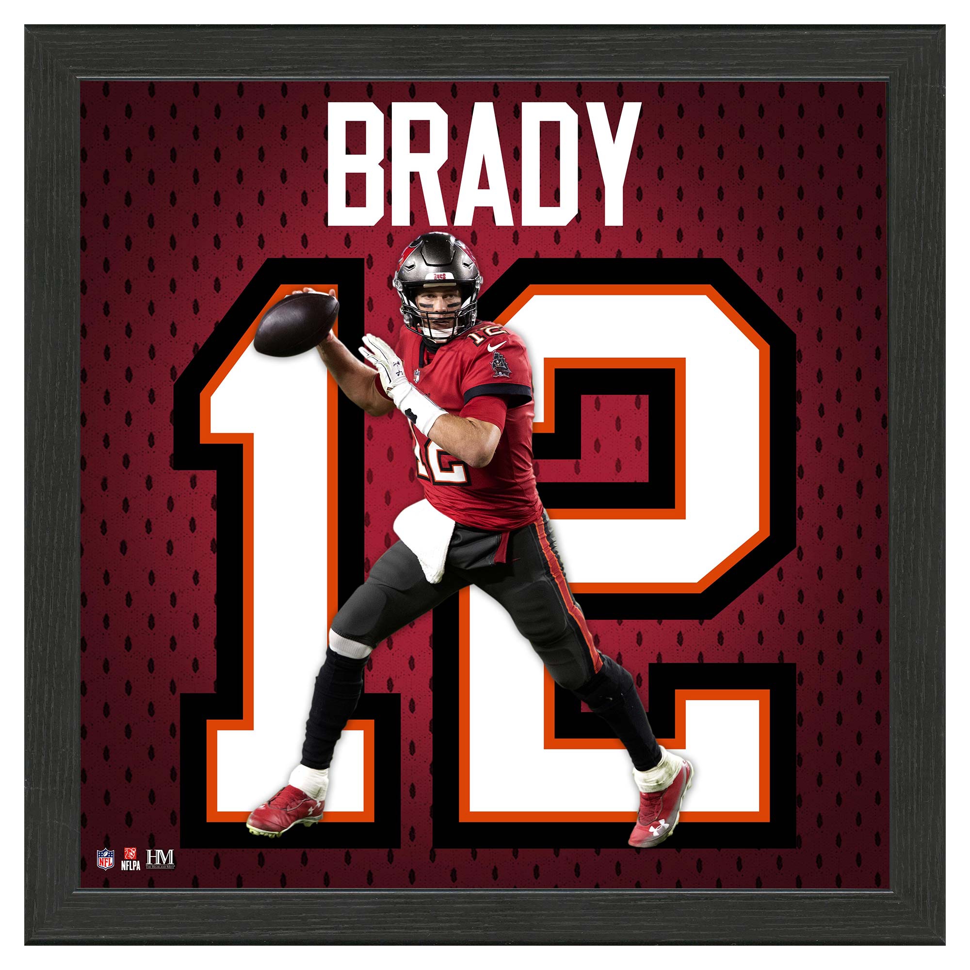 Tom Brady #12 Tampa Bay Buccaneers Impact Jersey Gerahmtes NFL Bild