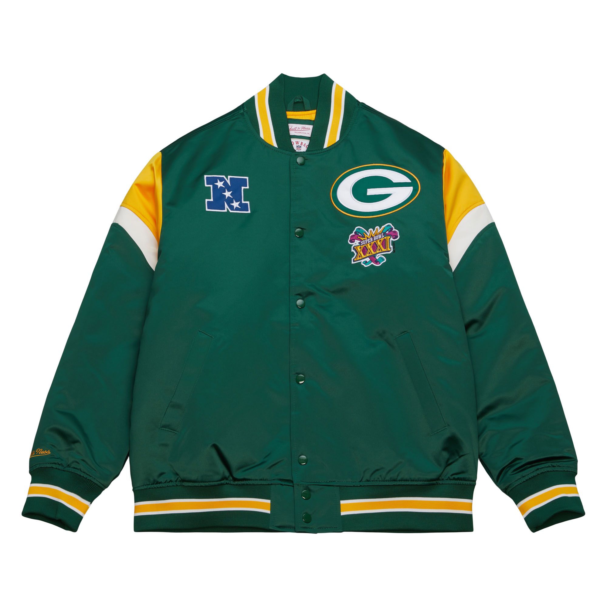 Green Bay Packers Mitchell & Ness Heavyweight Satin NFL Jacke
