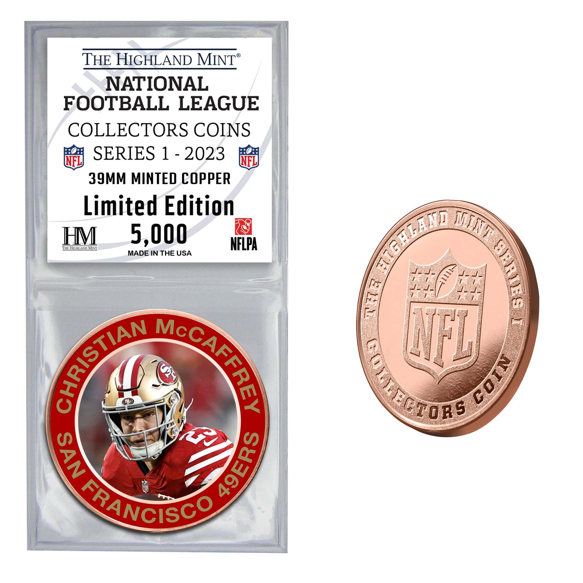 NFL Collectors Coins Series 1 Christian McCaffrey San Francisco 49ers Gedenkmünze