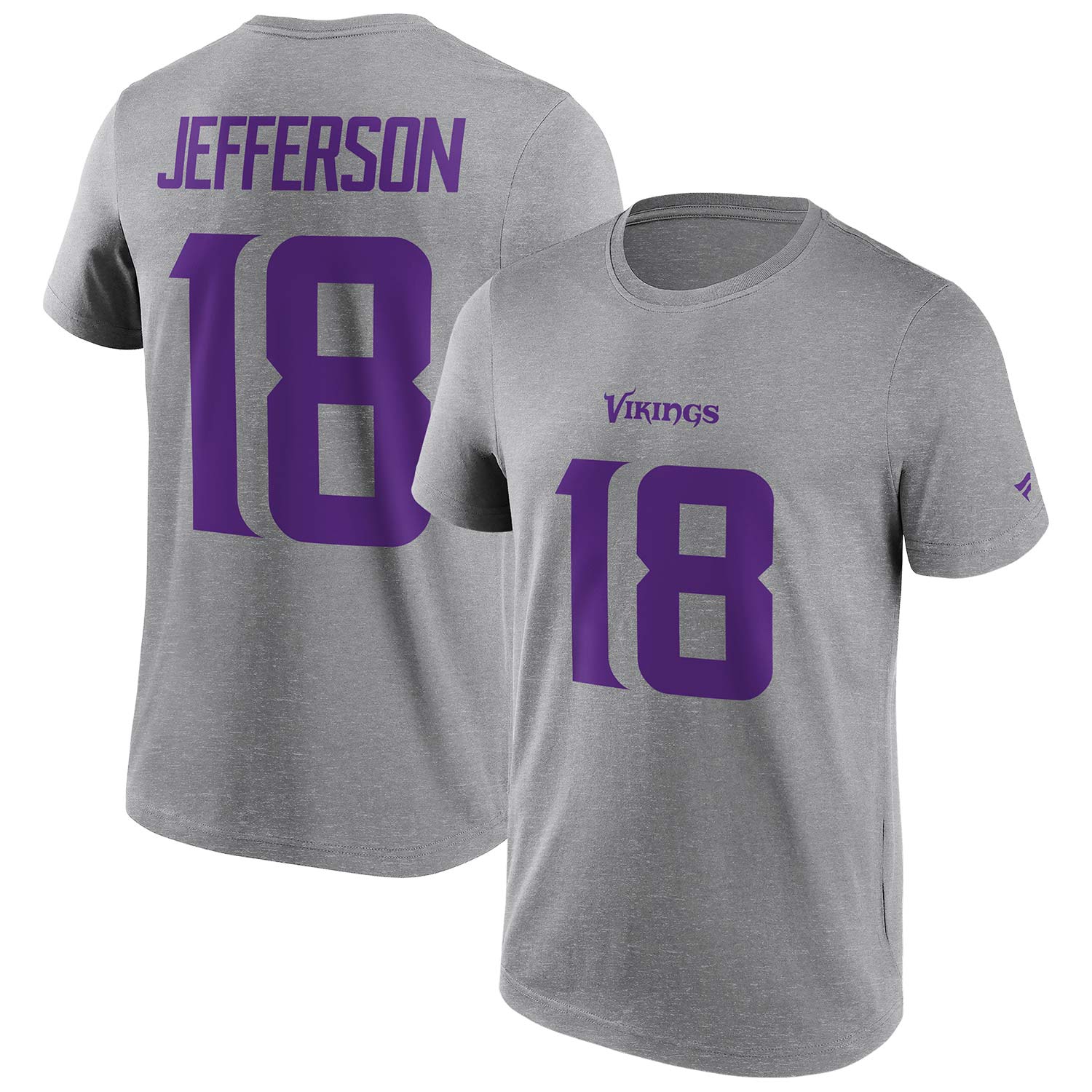 Justin Jefferson #18 Minnesota Vikings Player NFL T-Shirt Grau