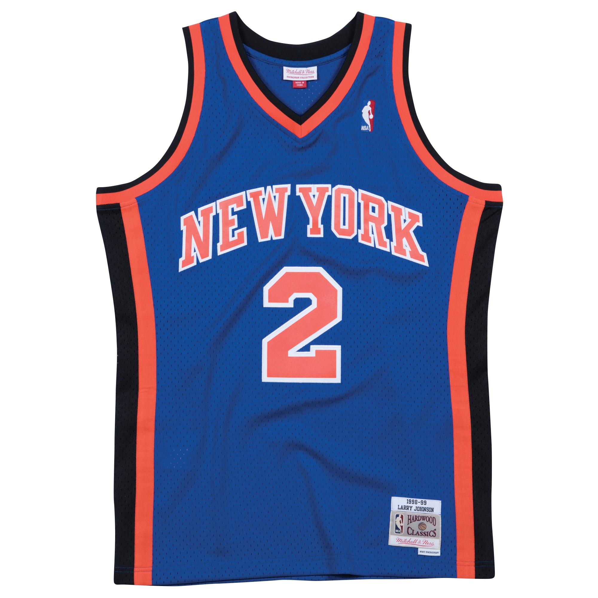 Larry Johnson #2 New York Knicks 1998-99 Mitchell & Ness Swingman NBA Trikot Blau