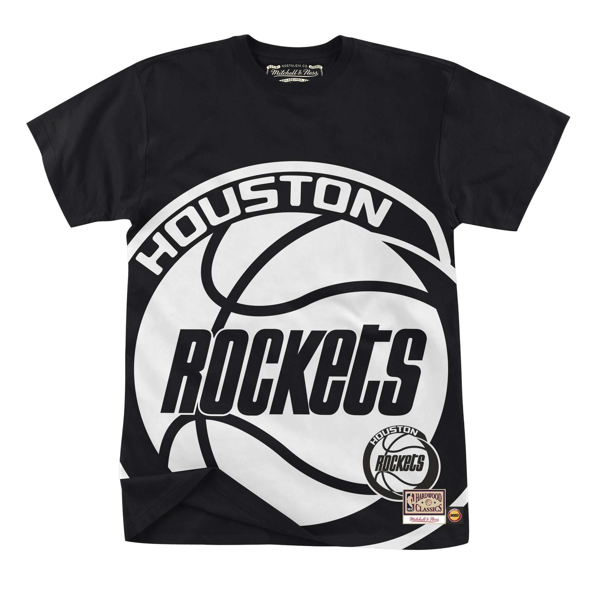 Houston Rockets Big Face 3.0 Heavyweight Mitchell & Ness NBA T-Shirt Schwarz