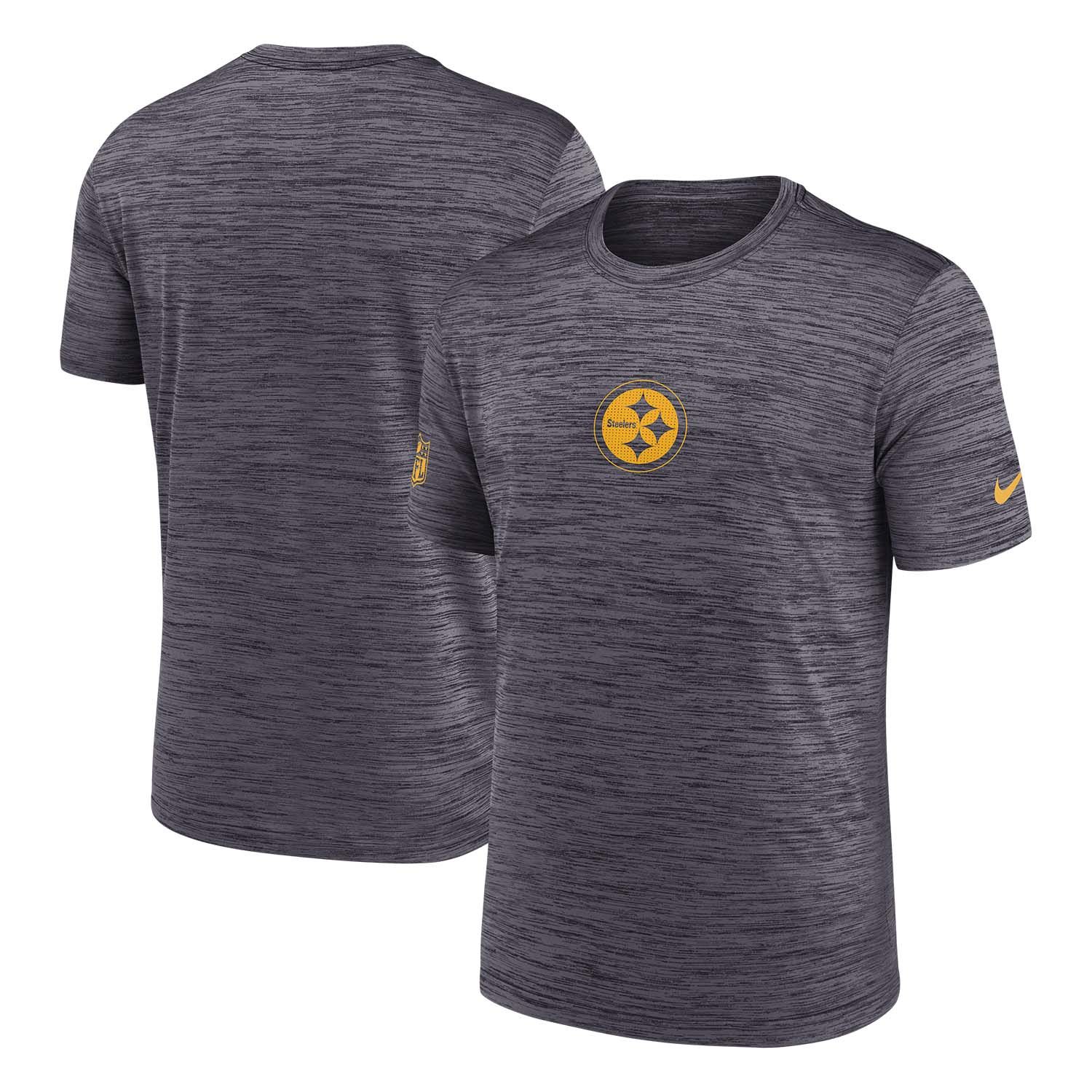 Pittsburgh Steelers 2025 NFL Sideline Nike Velocity Performance T-Shirt Grau