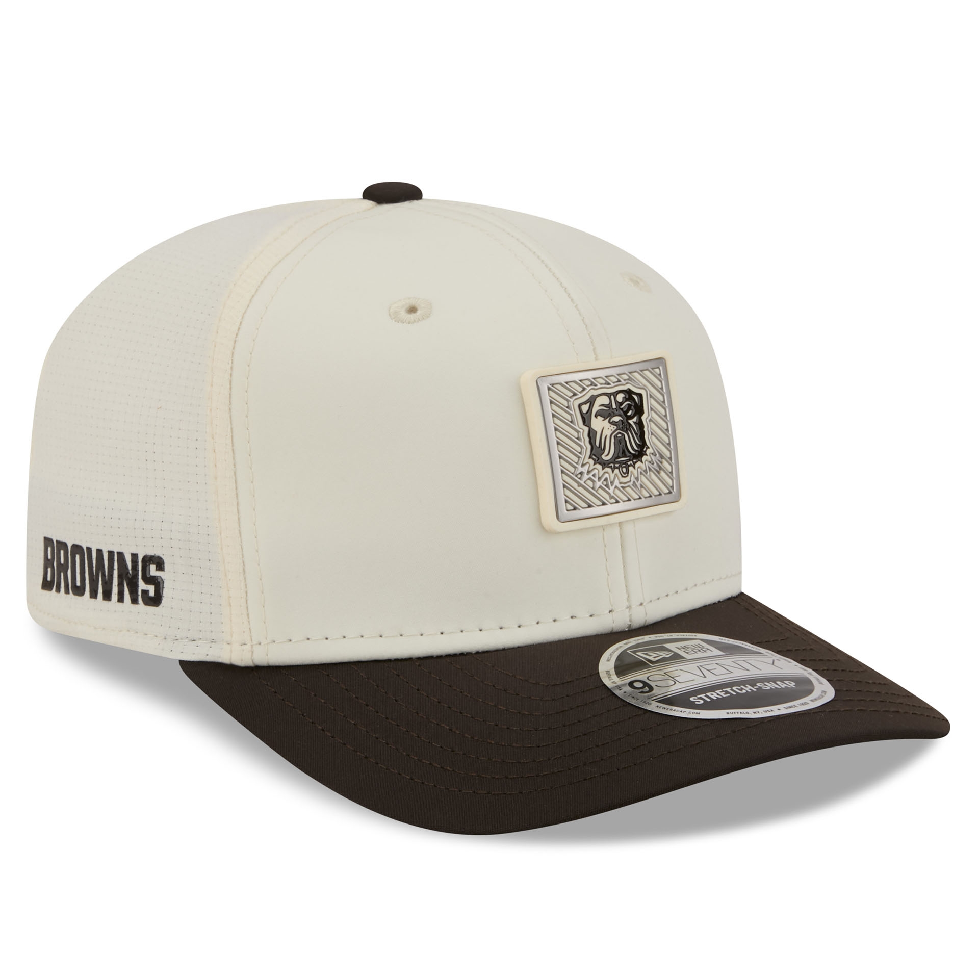 Cleveland Browns "DOG" 2026 NFL Training Camp 9SEVENTY Stretch-Snap Cap Cream/Brown
