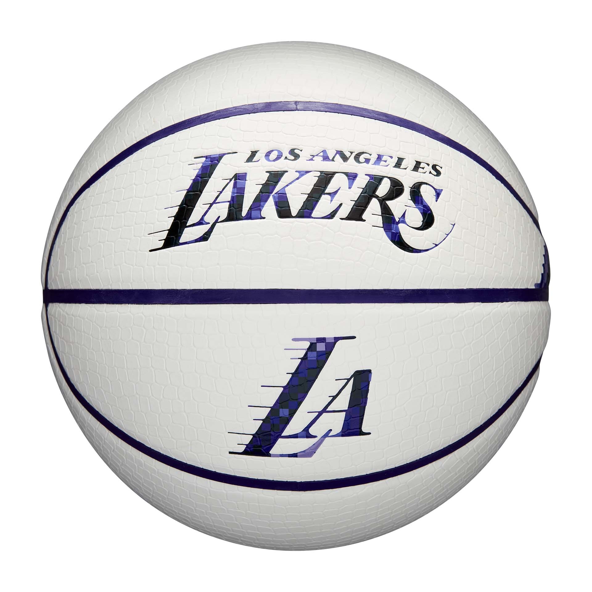 Los Angeles Lakers Pixel NBA Basketball White (Size 7)