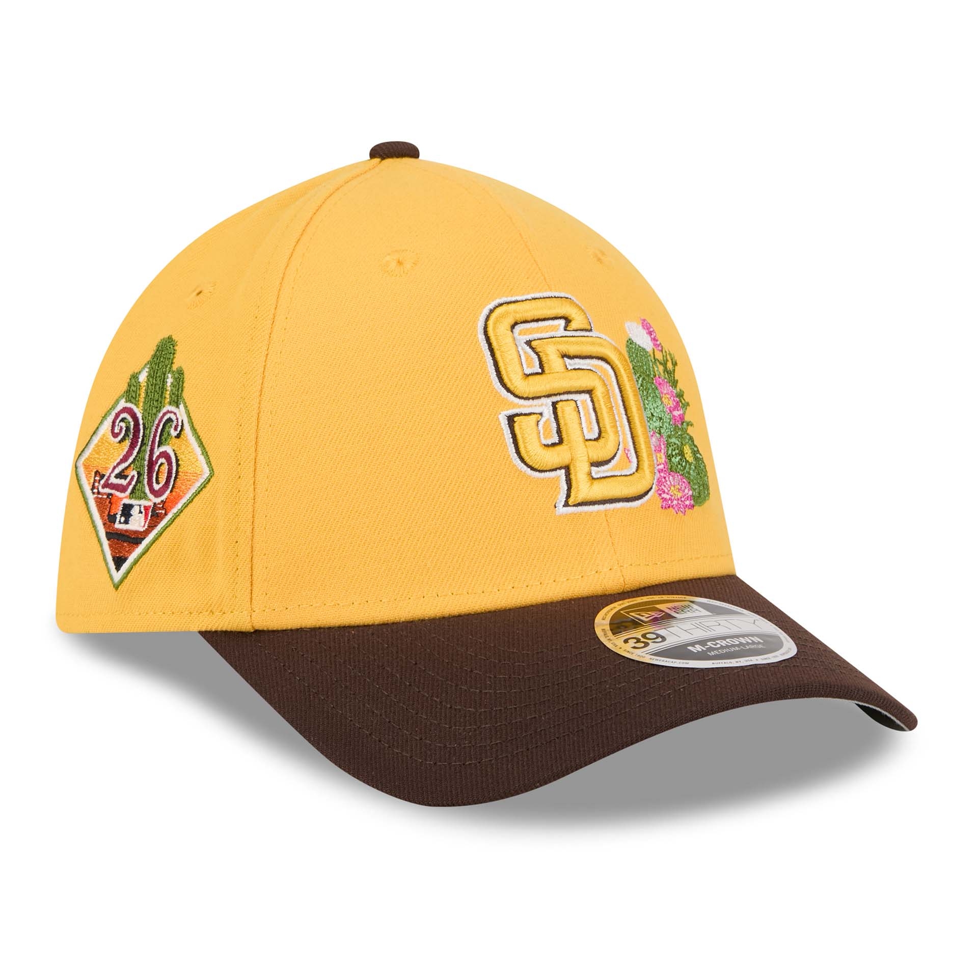 San Diego Padres 2026 MLB Spring Training 39THIRTY M-Crown Flex Cap Gelb
