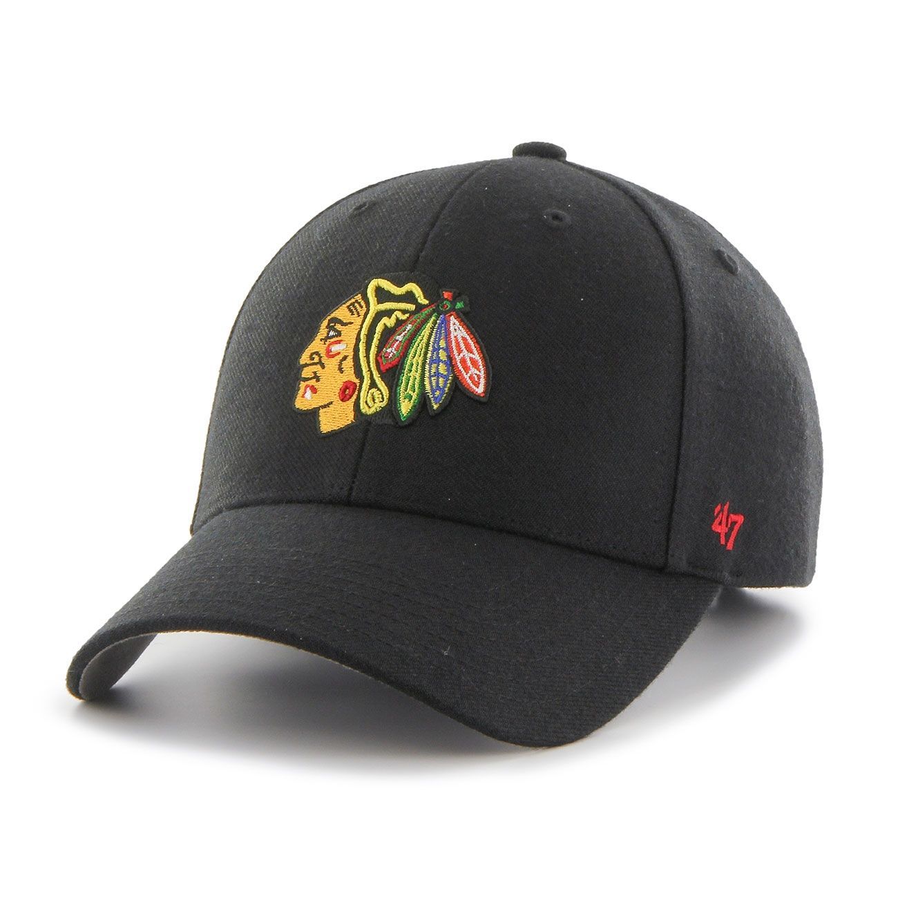Chicago Blackhawks MVP Adjustable NHL Cap Schwarz
