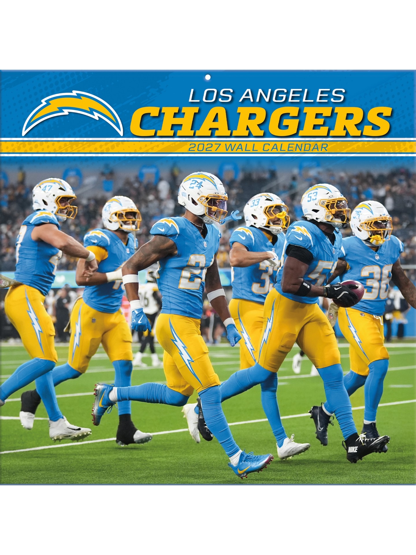 Los Angeles Chargers 2027 NFL Team Wall Calendar