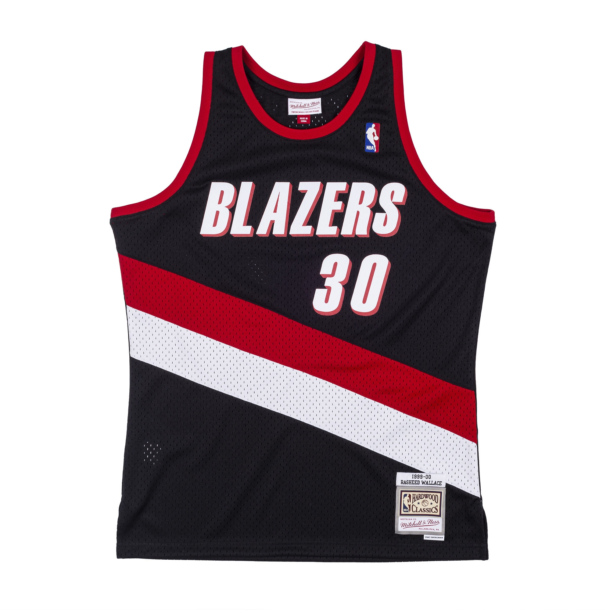 Rasheed Wallace #30 Portland Trail Blazers 1999-00 Swingman NBA Trikot Schwarz
