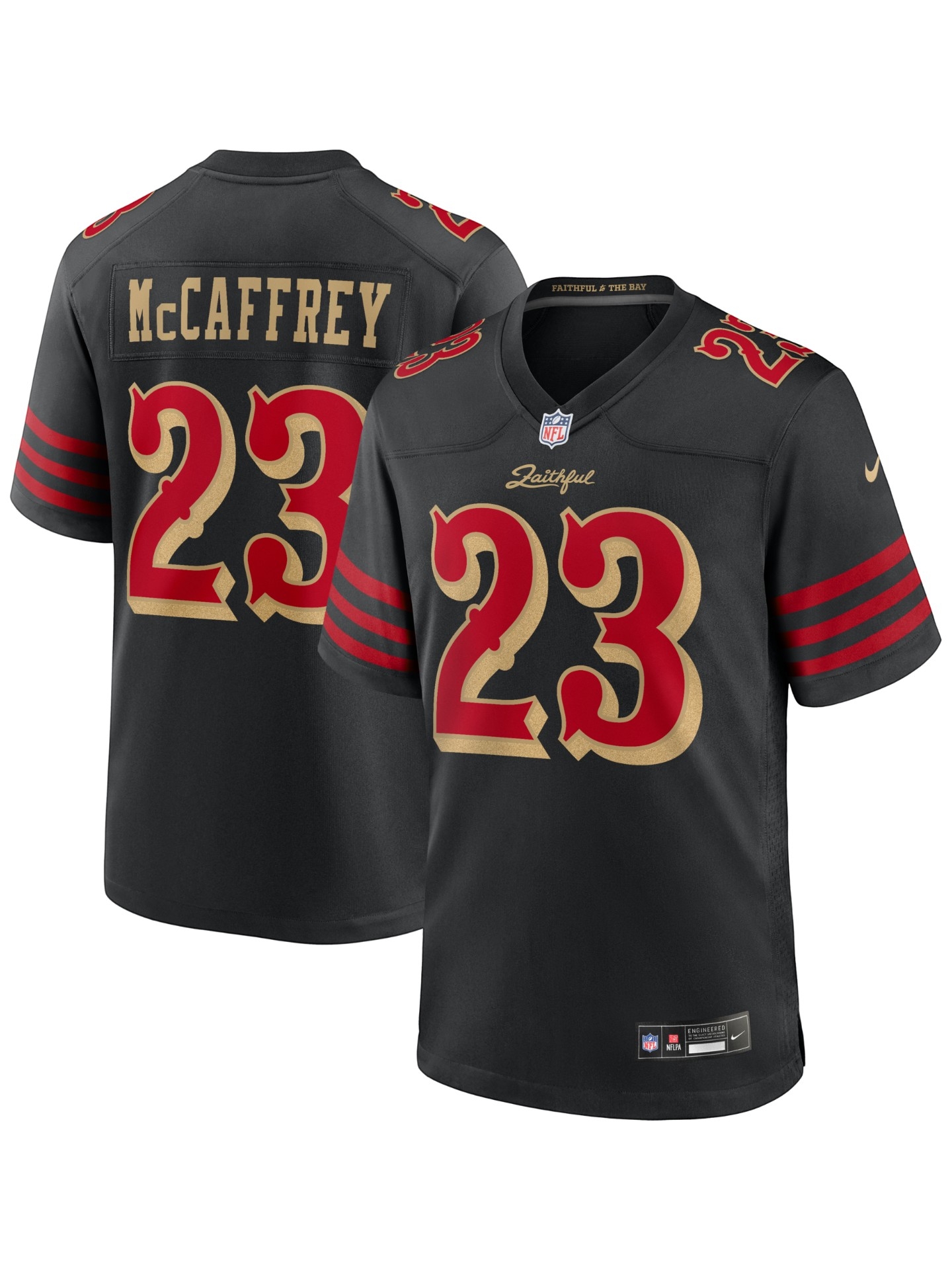 Christian McCaffrey #23 San Francisco 49ers Rivalries Game NFL Trikot Schwarz
