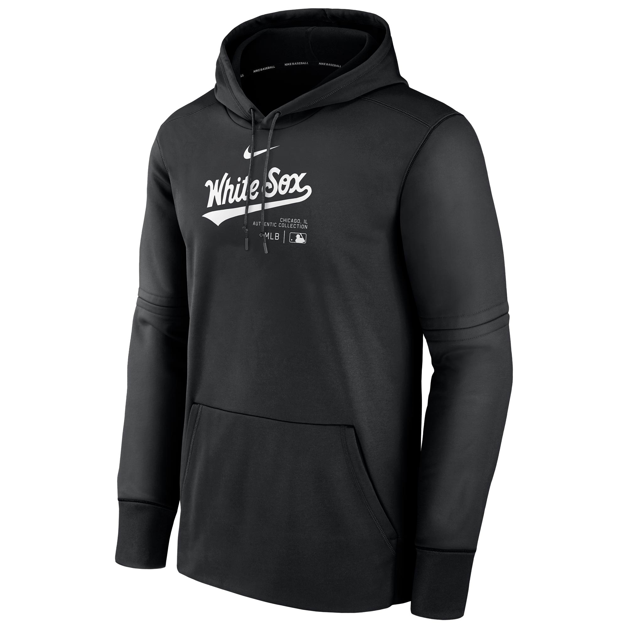 Chicago White Sox 2024 MLB Authentic Practice Nike Therma Hoodie Schwarz
