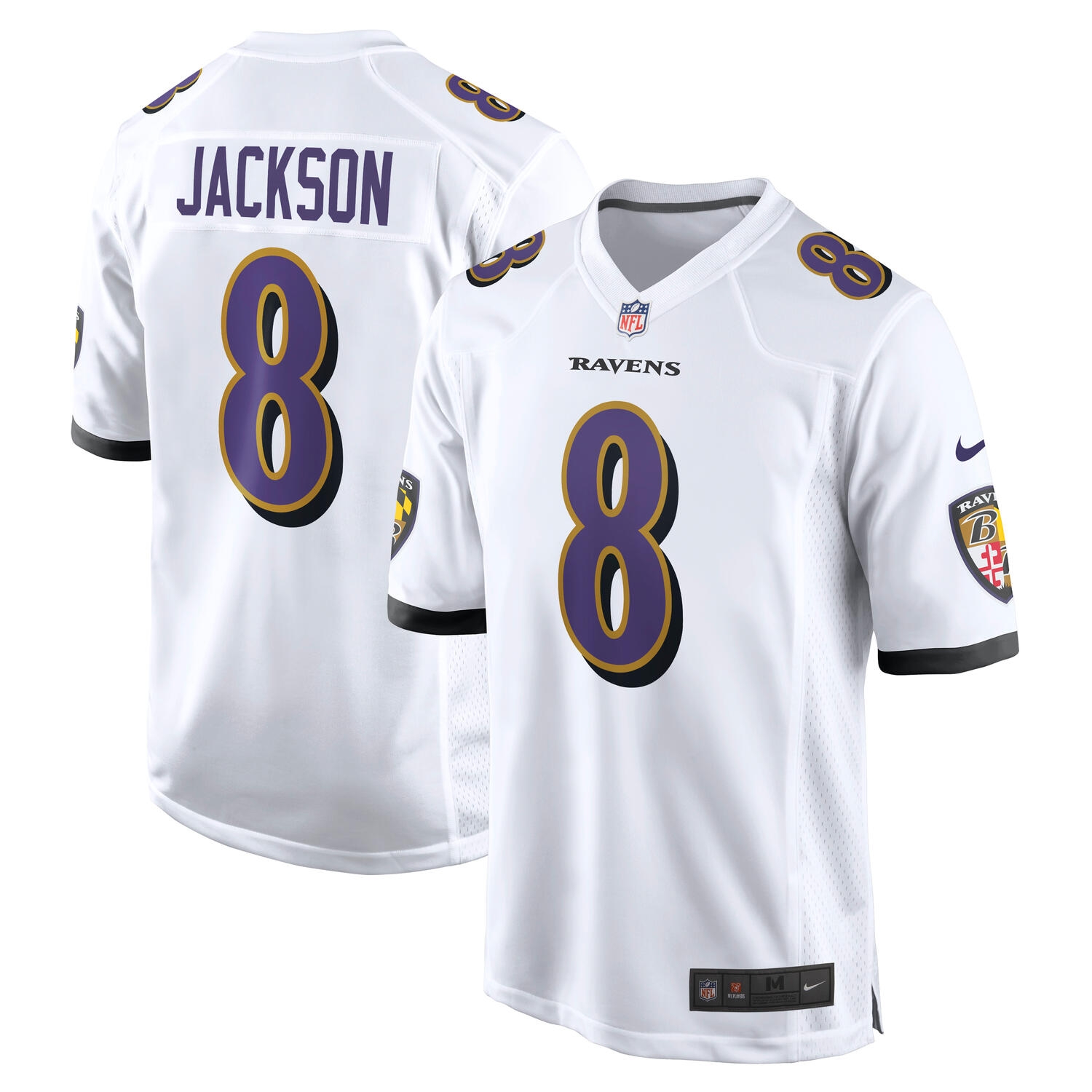 Lamar Jackson #8 Baltimore Ravens Nike Game NFL Trikot Weiß