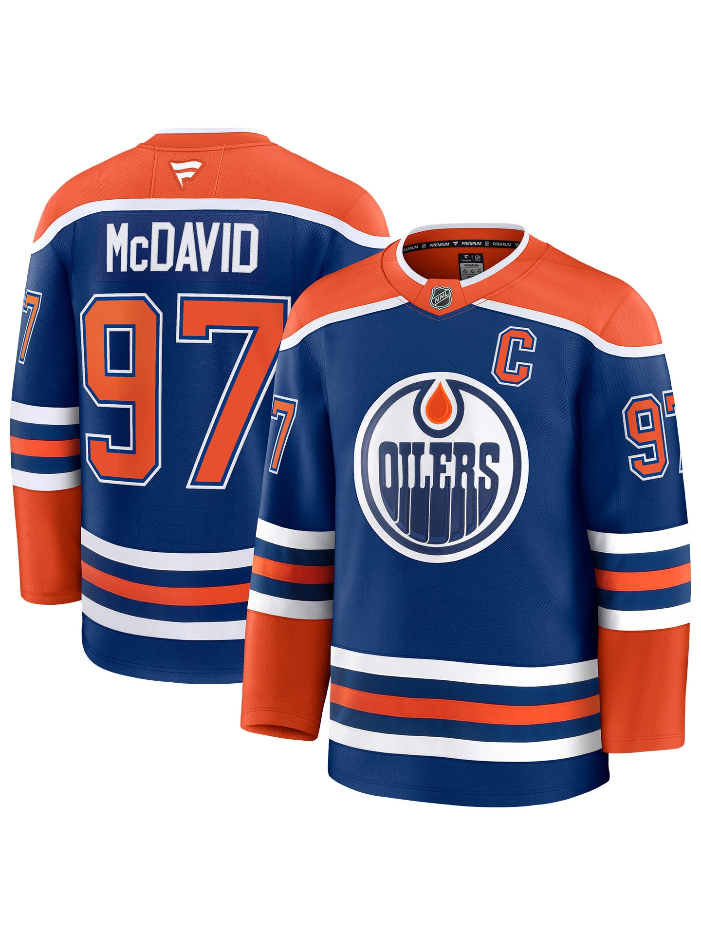 Connor McDavid #97 Edmonton Oilers Premium NHL Trikot Home Blau