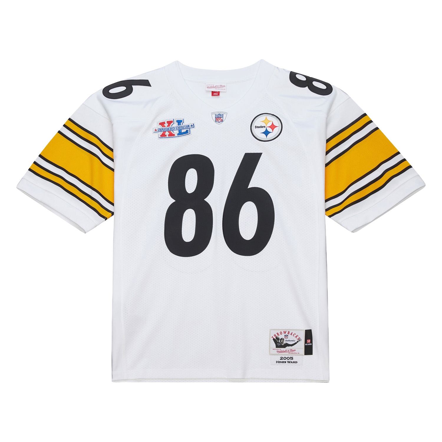 Hines Ward #86 Pittsburgh Steelers 2005 Authentic Throwback NFL Trikot Weiß