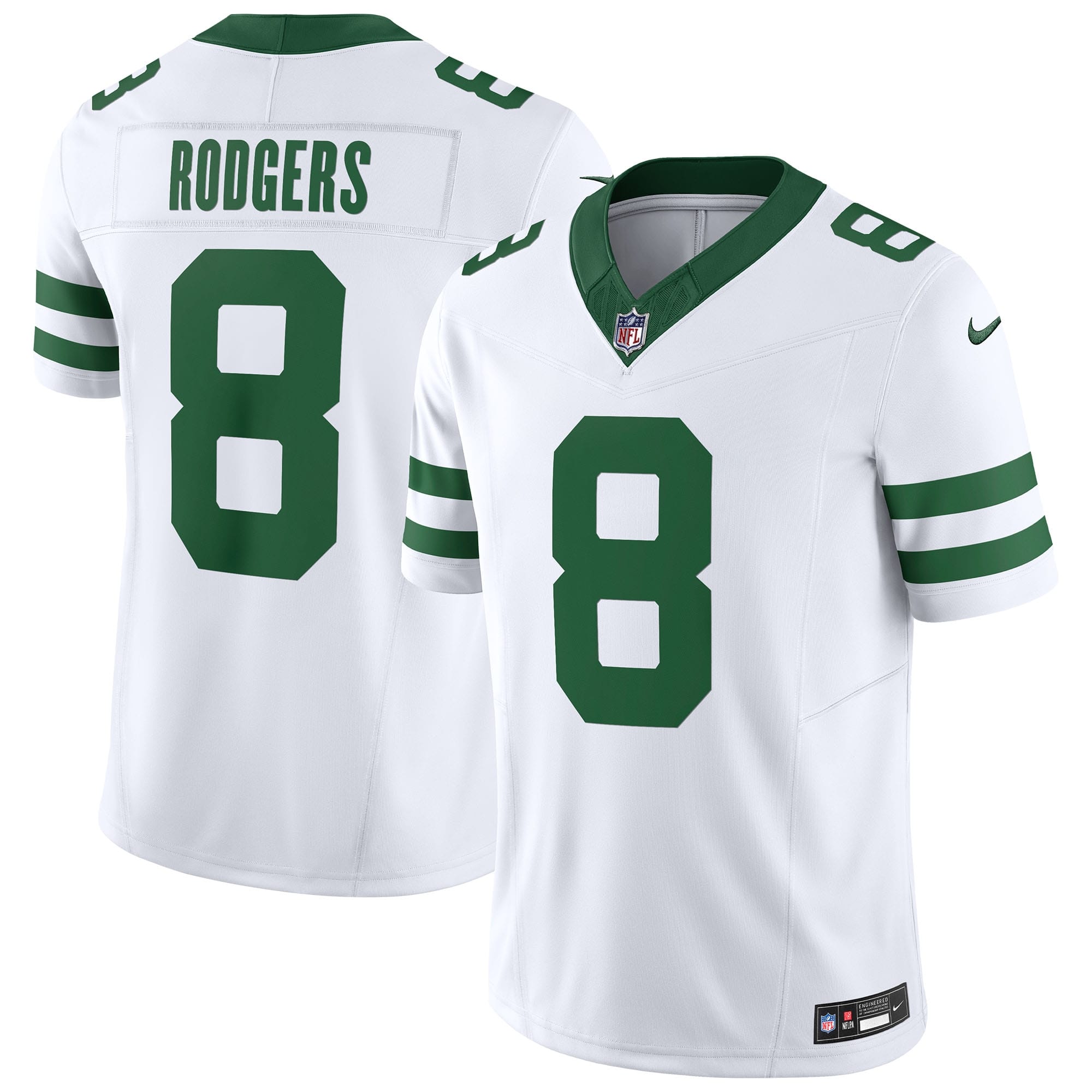 Aaron Rodgers #8 New York Jets Nike Vapor F.U.S.E. Limited NFL Trikot Weiß