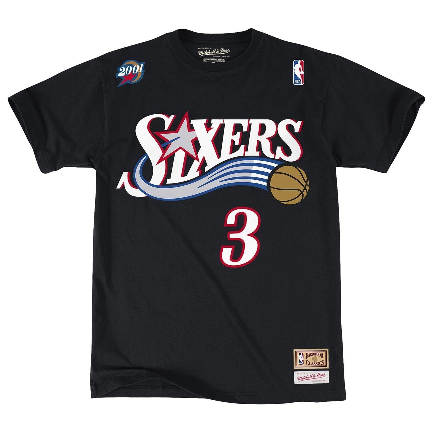 Allen Iverson #3 Philadelphia 76ers Mitchell & Ness NBA T-Shirt Schwarz