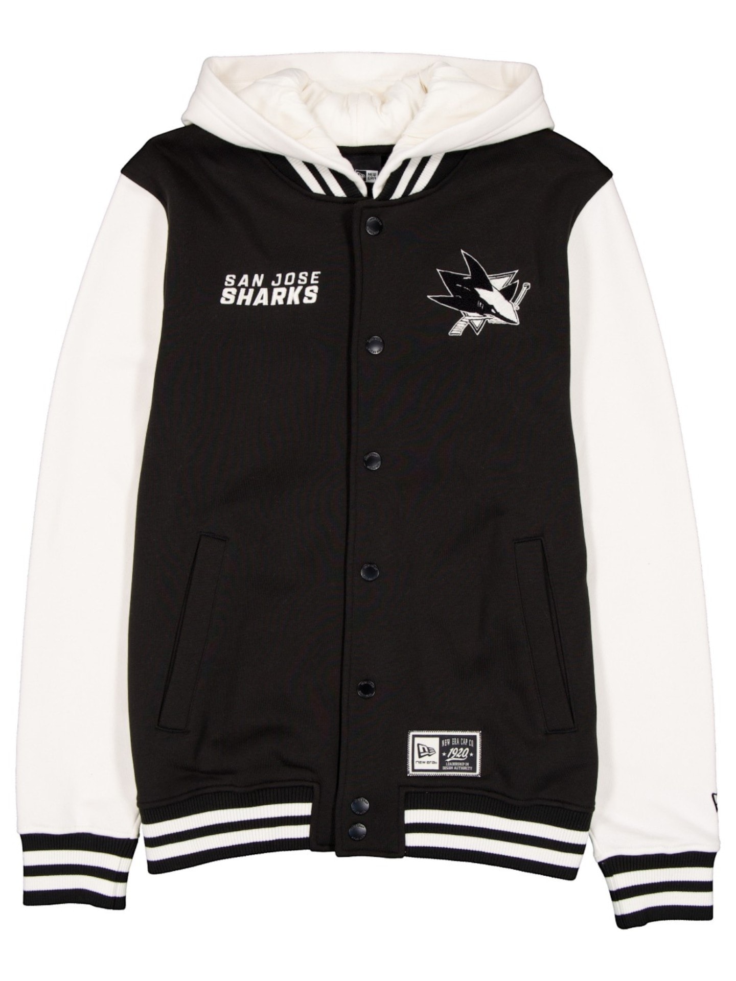 San Jose Sharks Letterman Hooded NHL Jacke Schwarz
