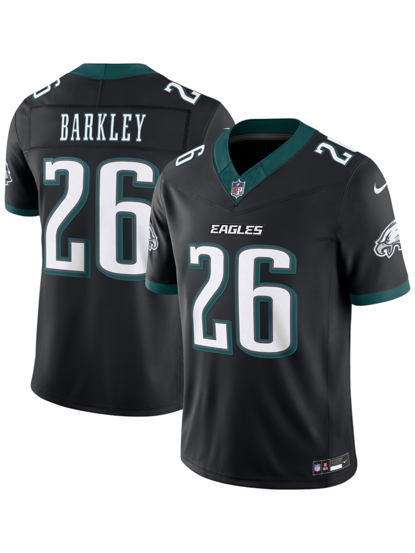 Saquon Barkley #26 Philadelphia Eagles Stitched Limited NFL Trikot Schwarz