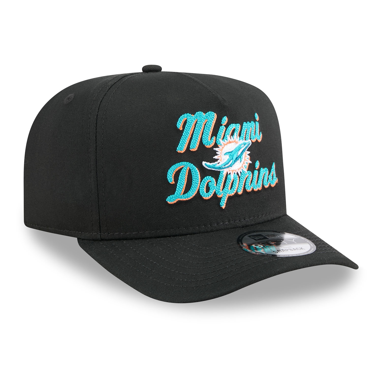 New Era Miami Dolphins NFL Chainstitch 9FIFTY A-Frame Snapback Cap
