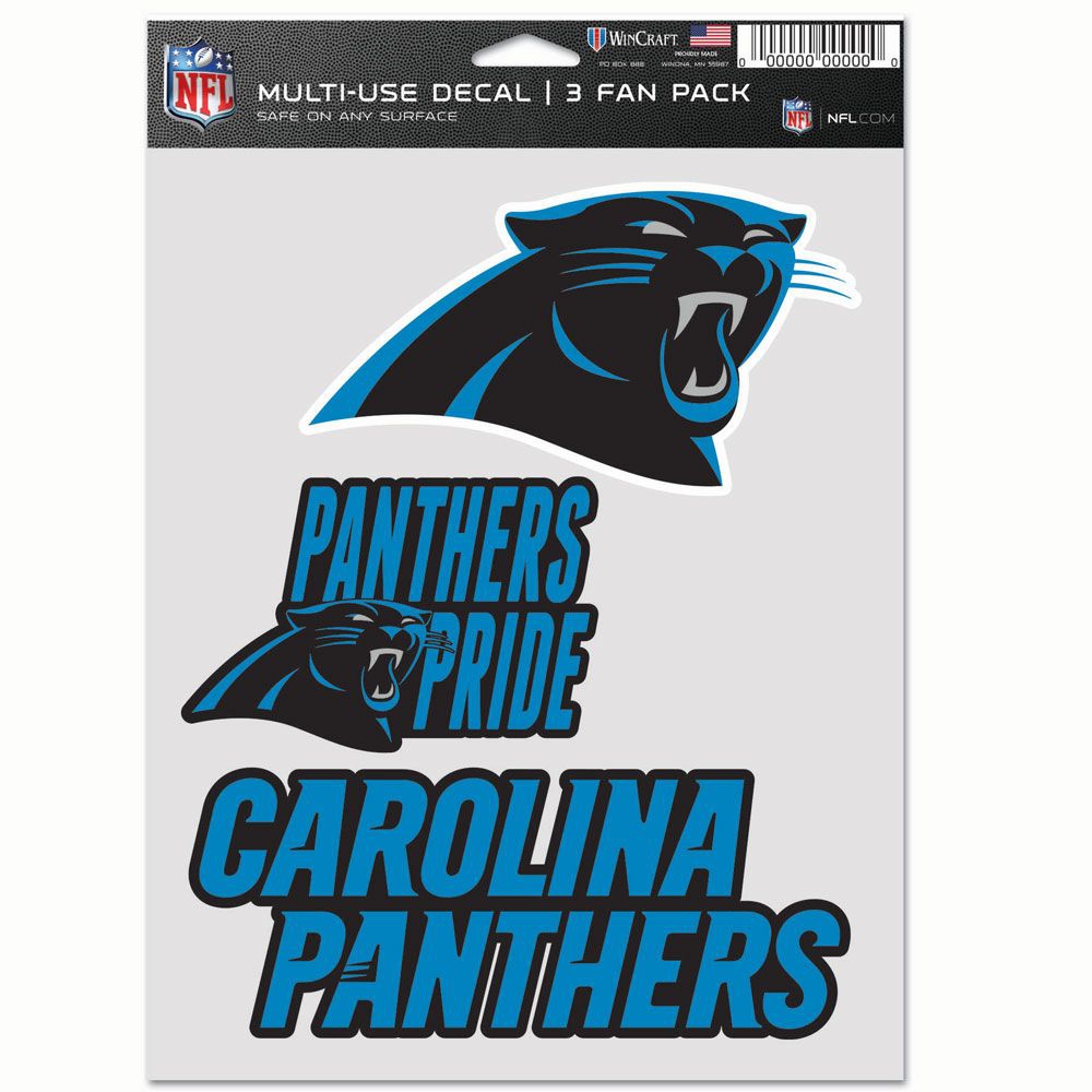 Carolina Panthers Multi-Use NFL Aufkleber-Set (3 Stk.)